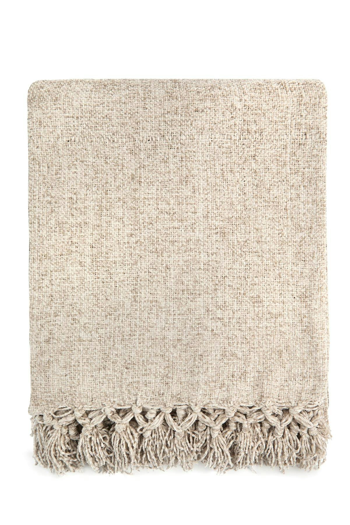 Emma Barclay Grey Darcy Tassel Dove Blanket/Throw - Dove - 150X200cm