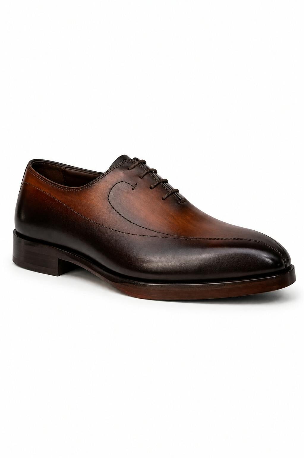 Claudio Lugli Men's Brown Hand-Painted Leather Shoes - Image 2