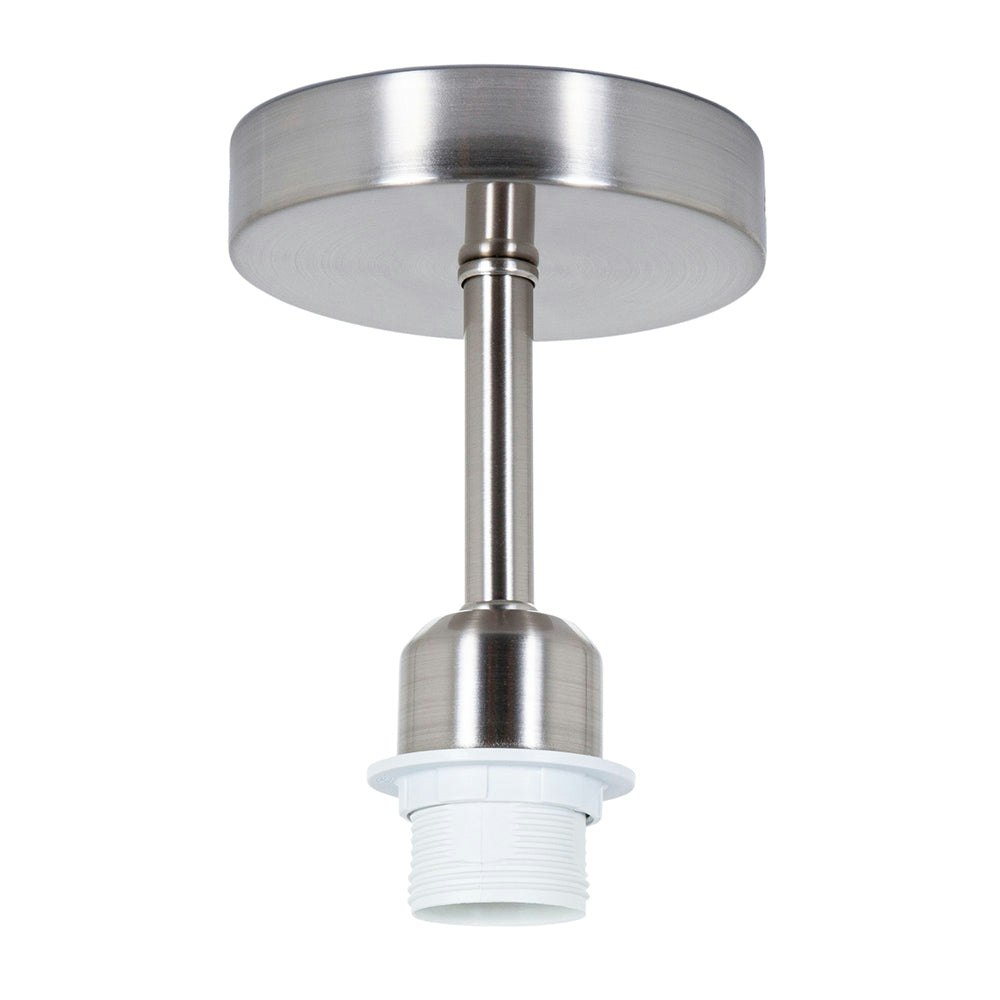 Rackhams Light Brushed Satin Nickel Ceiling Fitting For Industrial Style Bulbs