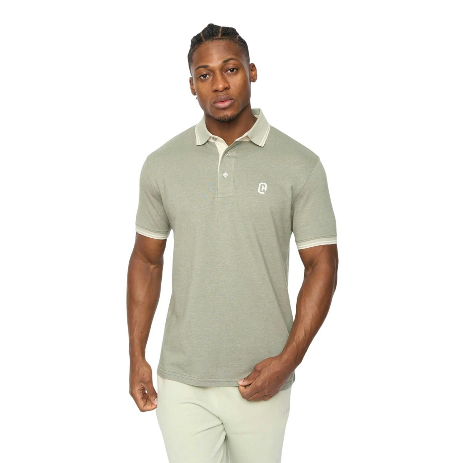 Crosshatch Men's Light Preece Polo Shirt - Olive - M - Olive - 100% Cotton