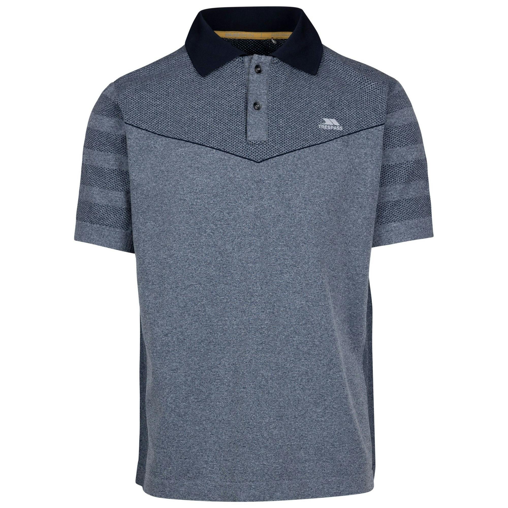 Trespass Men's Nab Tp75 Active Polo Shirt - Navy Marl - Navy Marl - S - 59% Polyamide/36% Polyester/5% Elastane