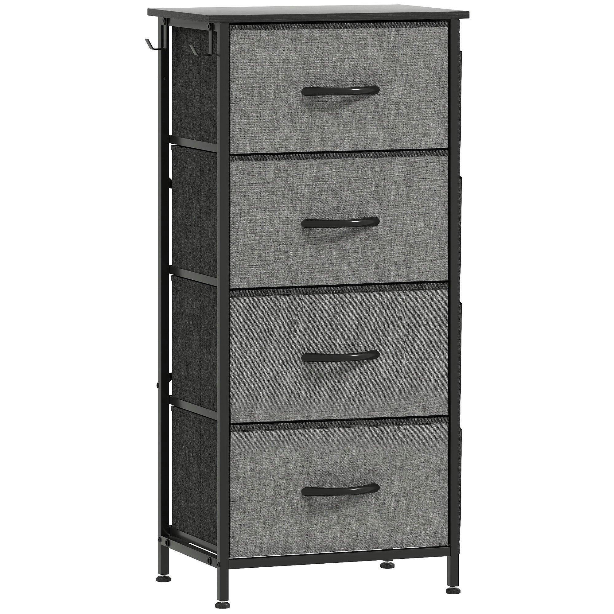 Chest of Four Fabric Drawers - Charcoal Grey Charcoal Grey Black - Image 6