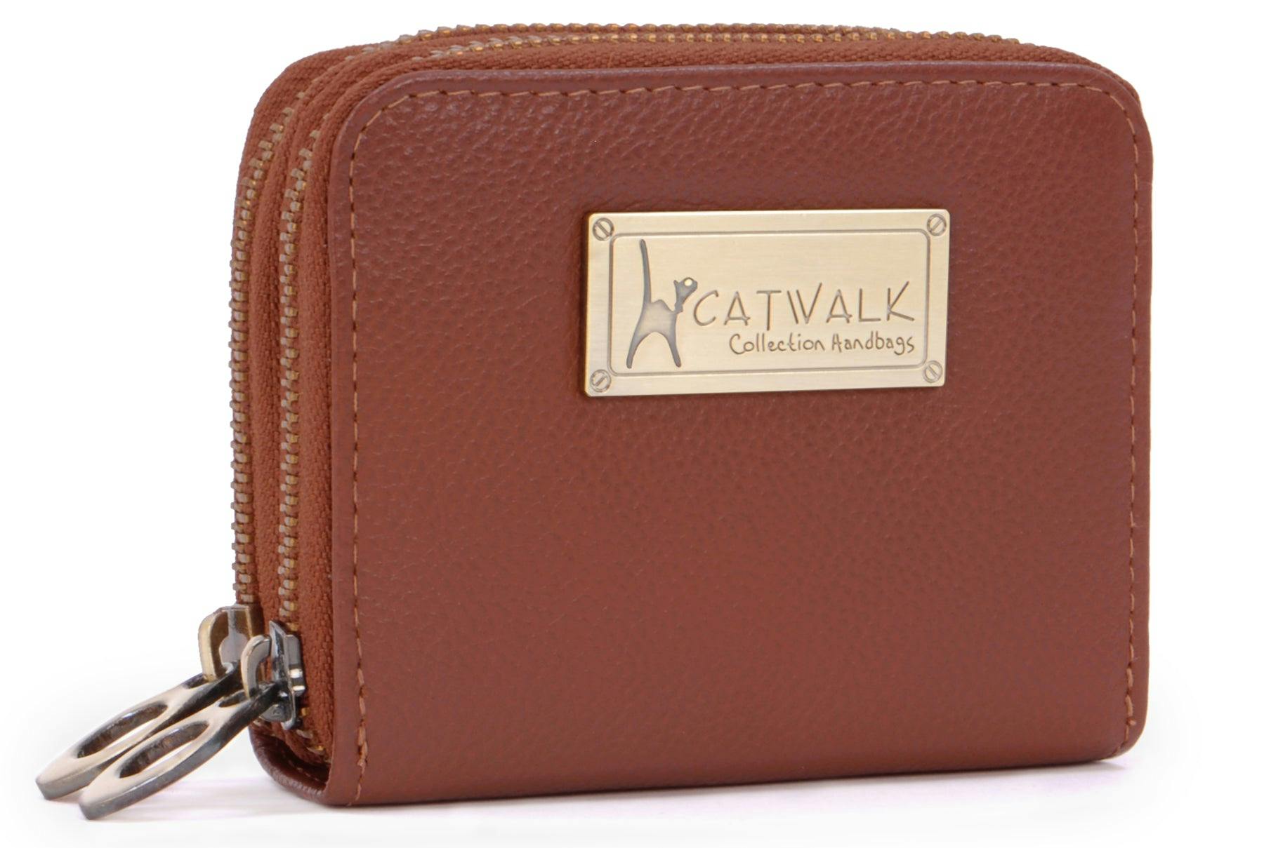 Catwalk Collection Handbags Light Isla - Concertina Purse - Tan