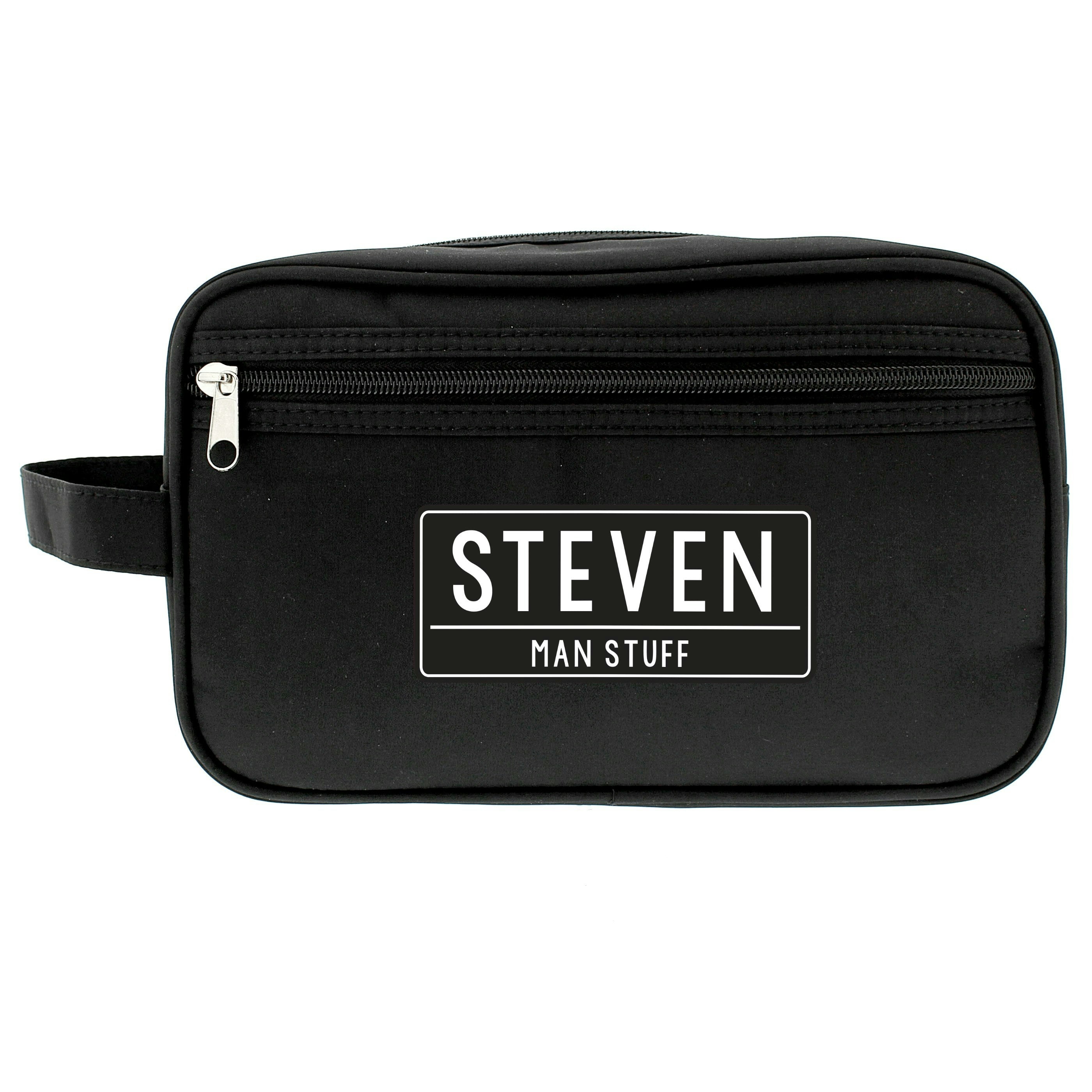 Personalised Memento Company Black Personalised Toiletry Bag