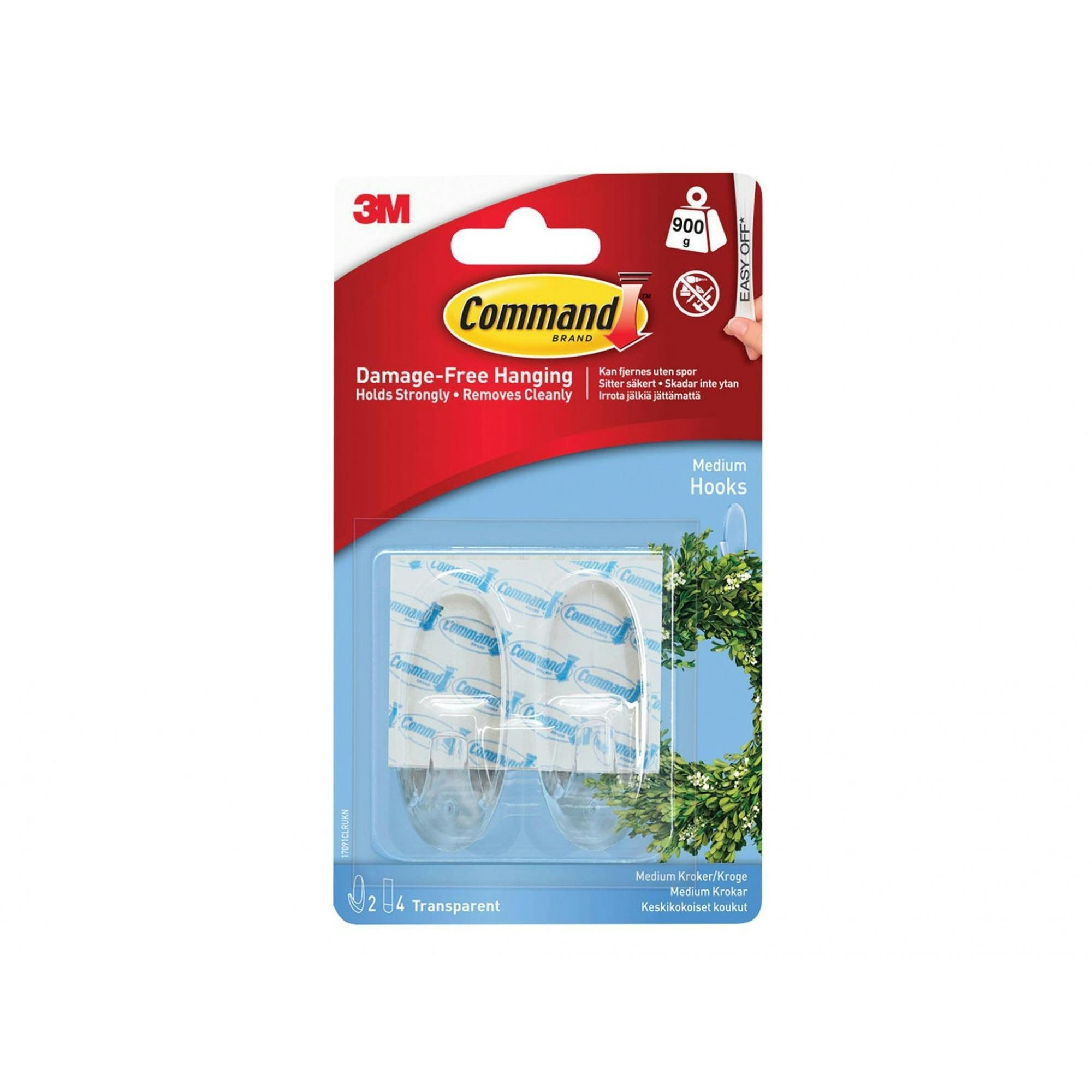 Command™ Command Clear Hooks With Clear Strips - Multi Colour - Multi Colour - Medium