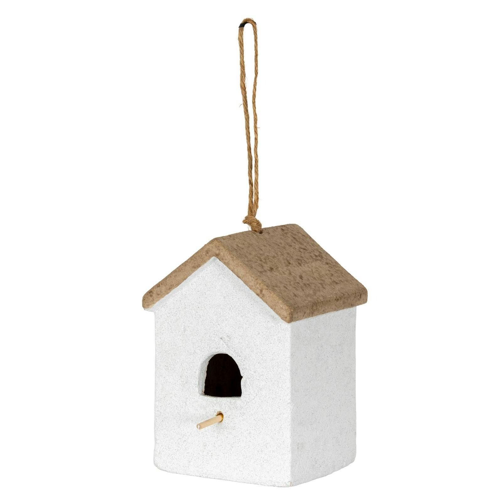 Rackhams Brown/White Hanging Wild Bird House - One Size - 100% Mixed