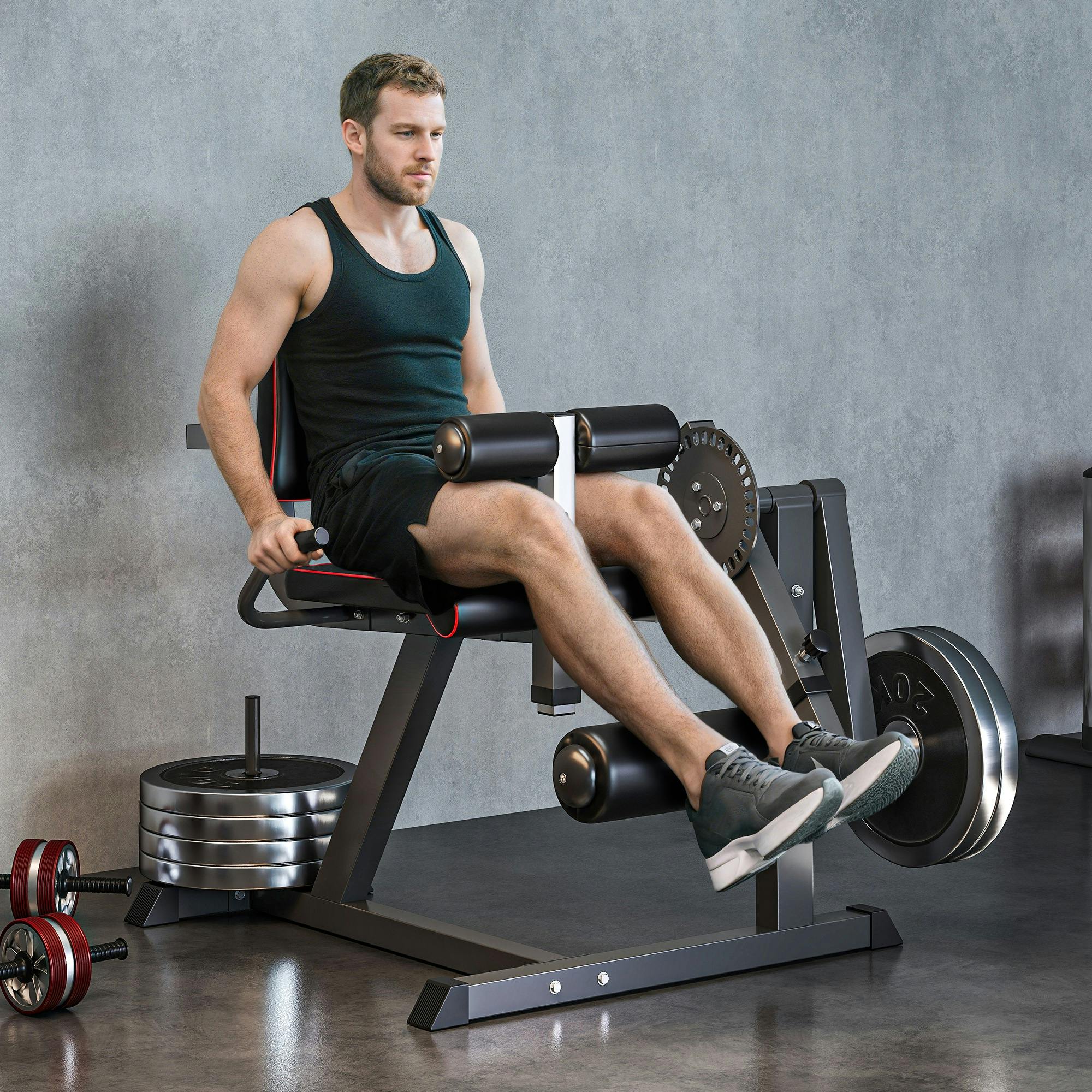 Sportnow Adjustable Calf Raise Machine For Leg Extension And Curl Machine