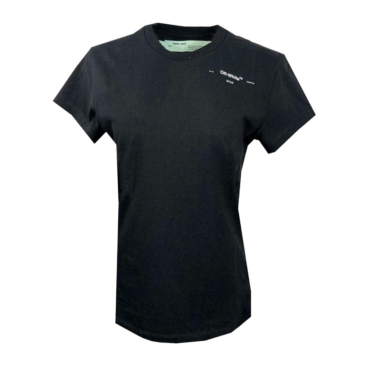 Off-White Women's White/Black Off- Logo T-Shirt - M - 100% Cotton