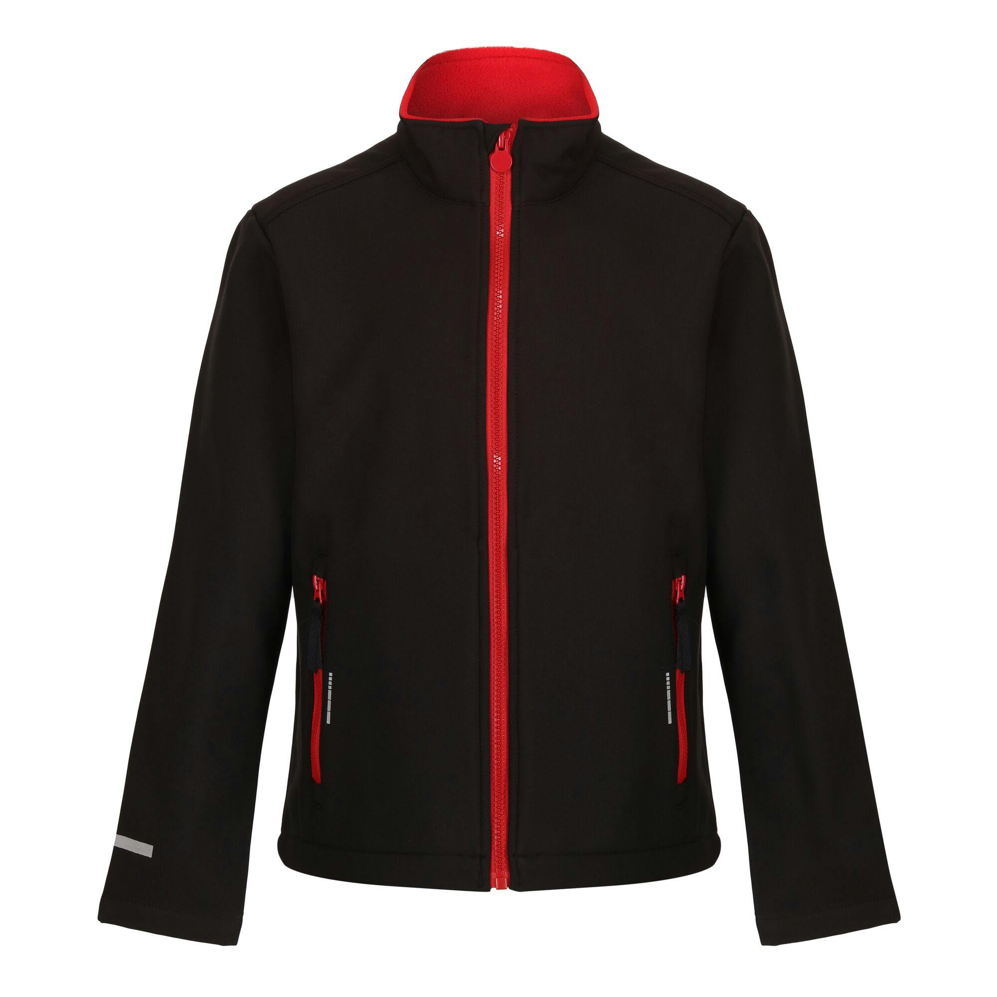 Regatta Black/Red Professional Kids 2 Layer Soft Shell Jacket - /Classic - 32In - /Classic - 100% Polyester