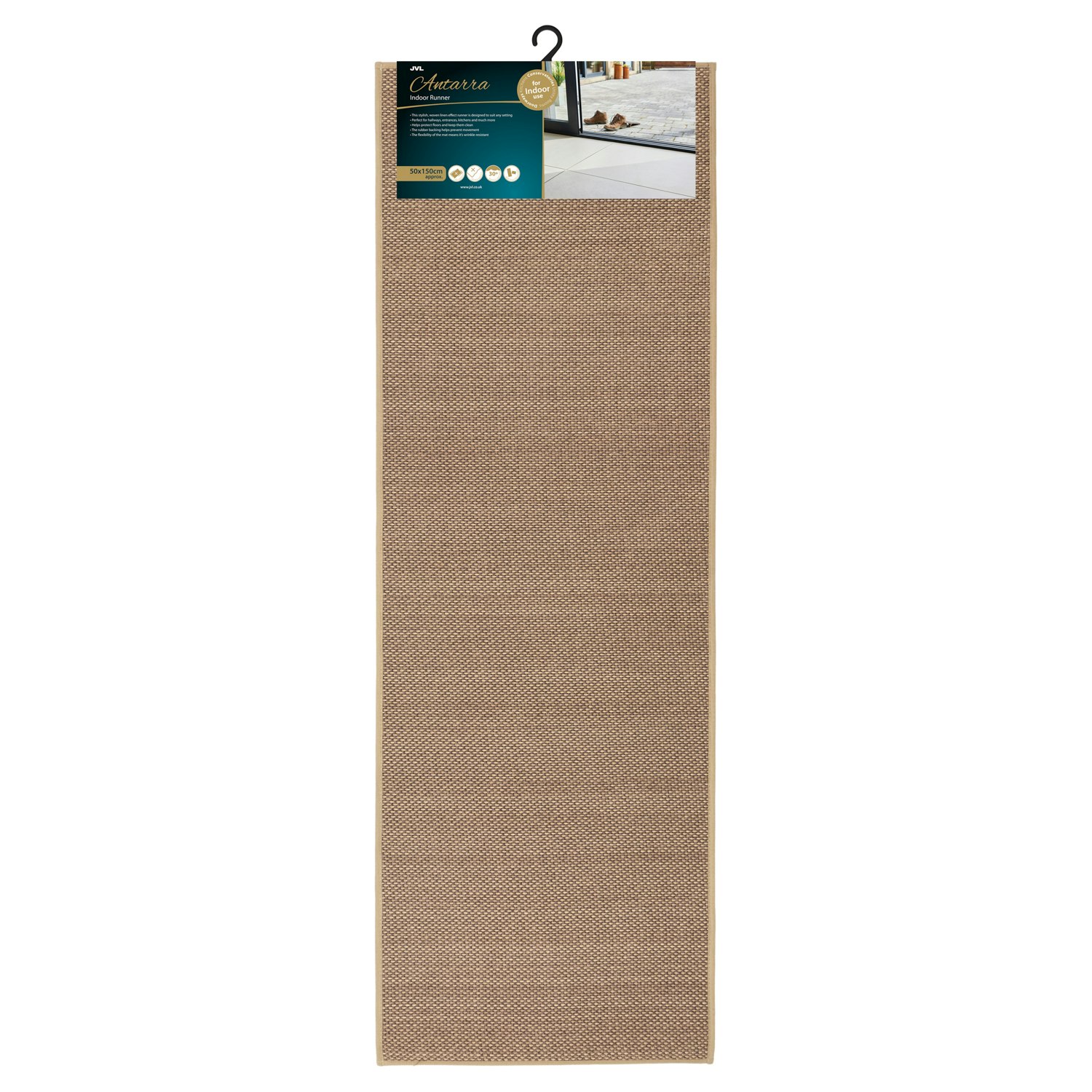 Rackhams Beige Antarra Machine Washable Entrance Runner Doormat, 50X150cm
