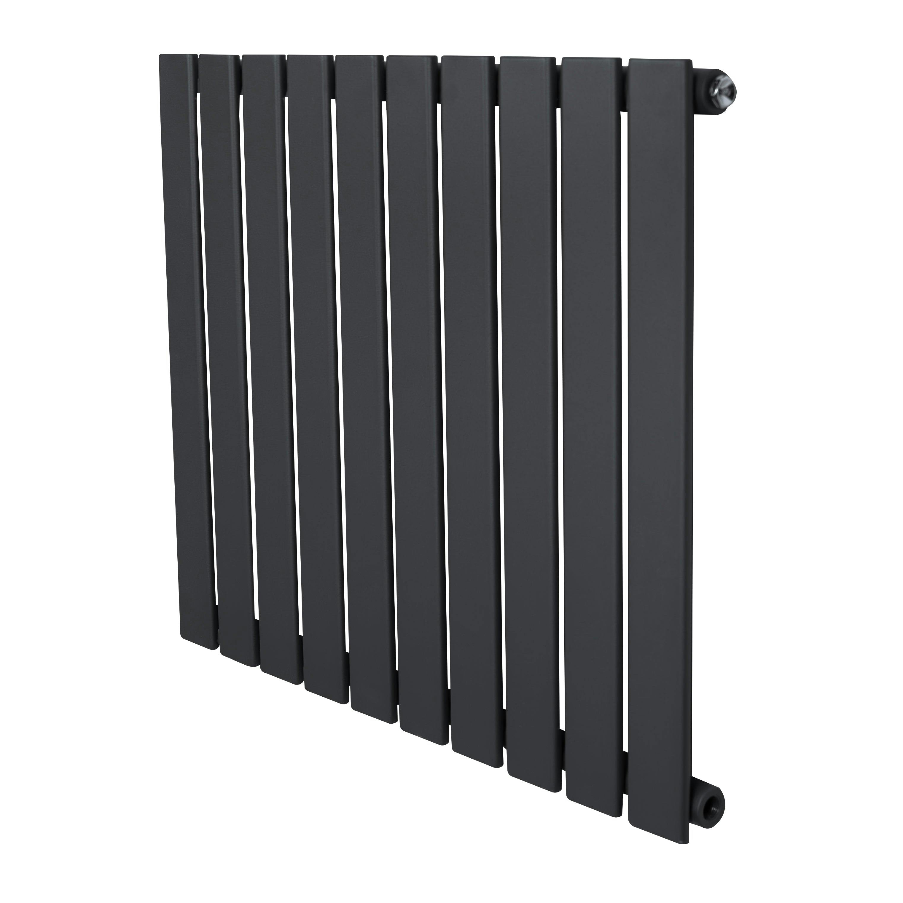 Monstershop Anthracite/Grey Flat Single Column Radiator - 600 X 700Mm