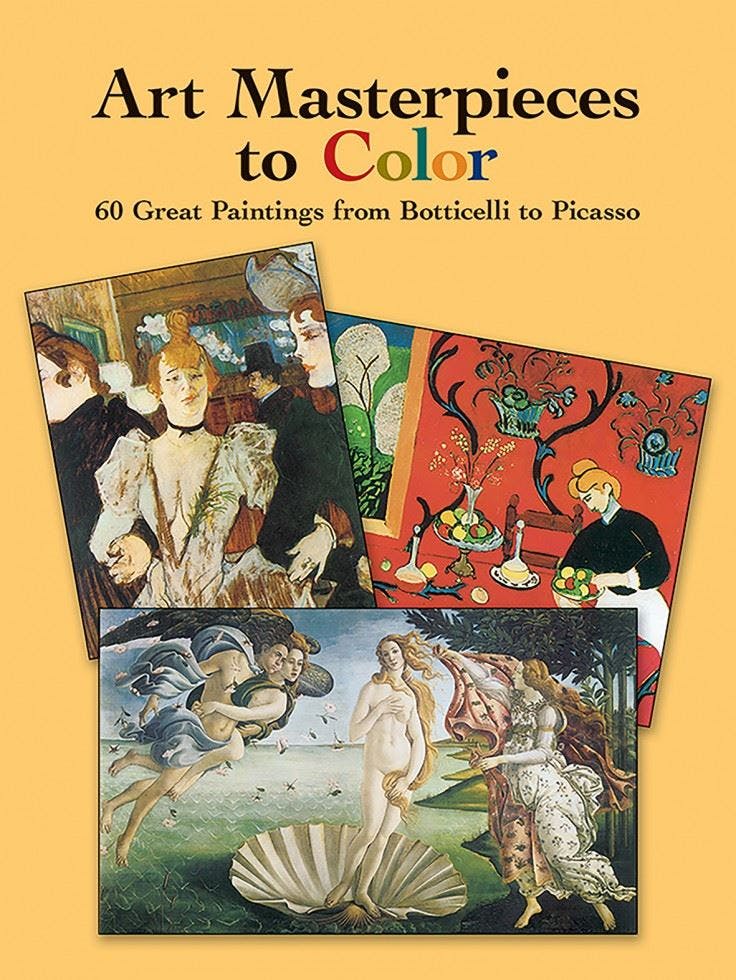 Art Masterpieces To Color : 60 Great Paintings From Botticelli To Piccasso Marty Noble - Image 7