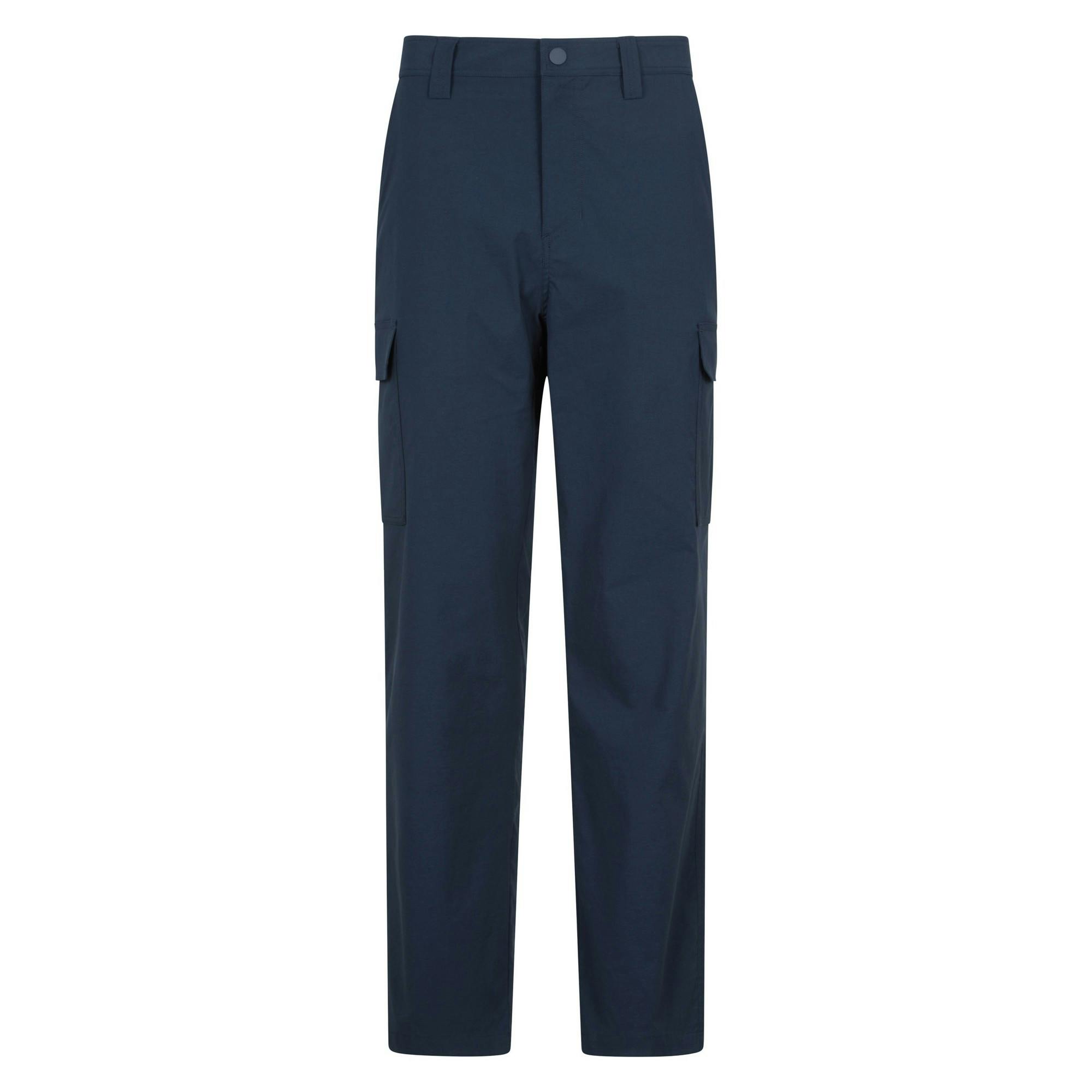 Mountain Warehouse Men's Delta Stretch Cargo Trousers - Navy - 28R - Navy - 95% Polyamide/5% Elastane
