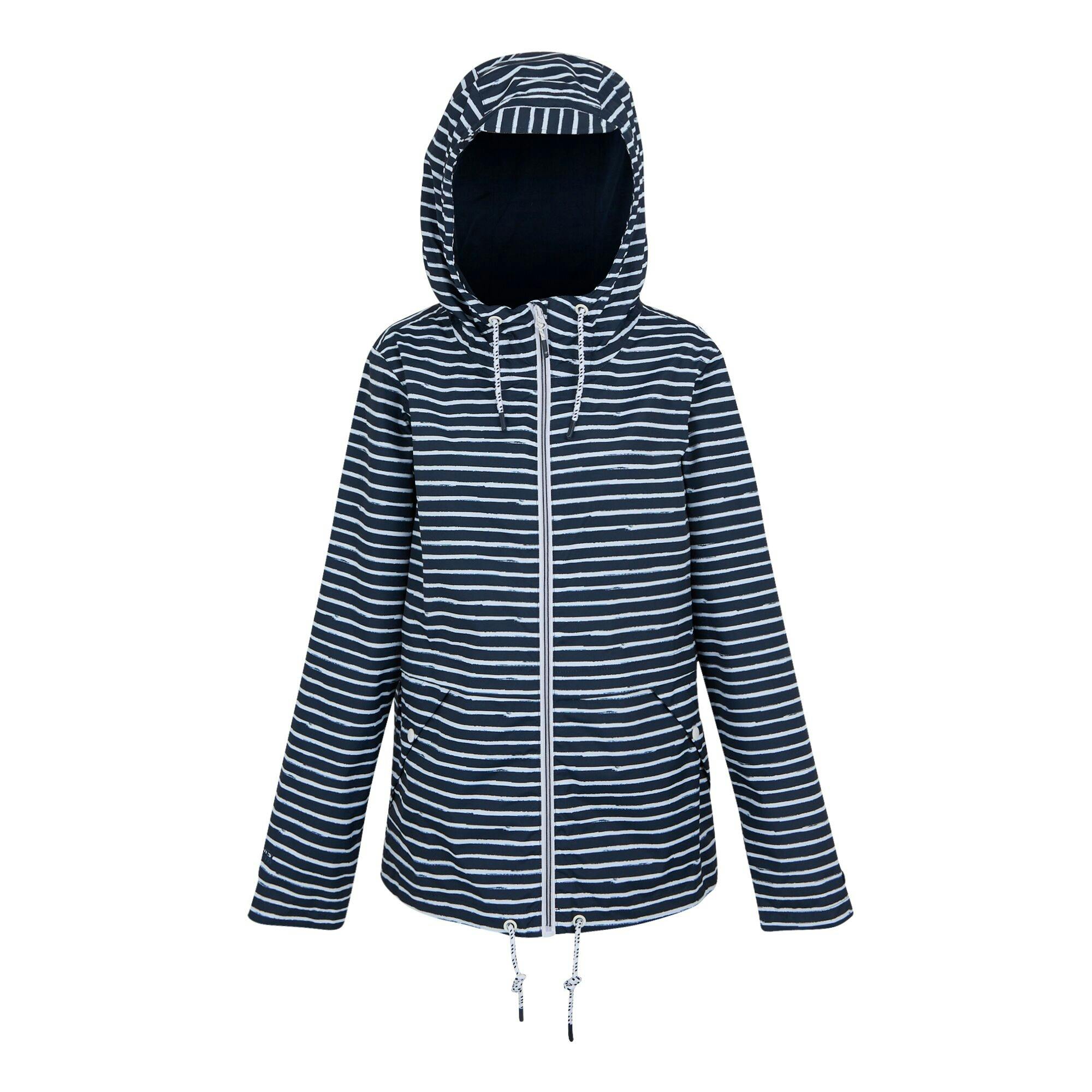 Regatta Women's White Bayletta Ii Painterly Stripe Waterproof Jacket - Navy/ - 8 Uk - Navy/ - 100% Mixed