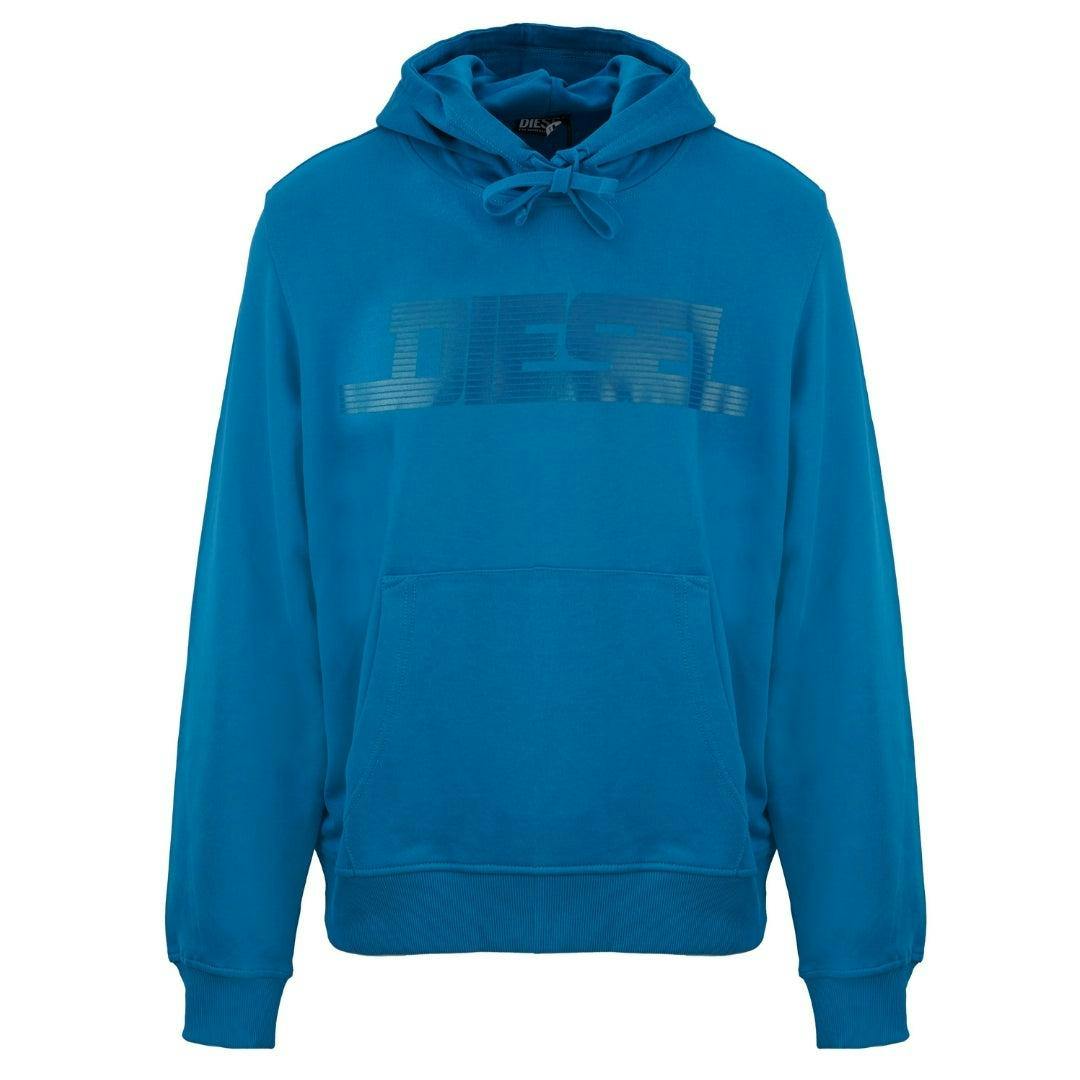 Diesel Men's Blue Monotone Logo Hoodie - Sapphire - Sapphire - M - 100% Cotton