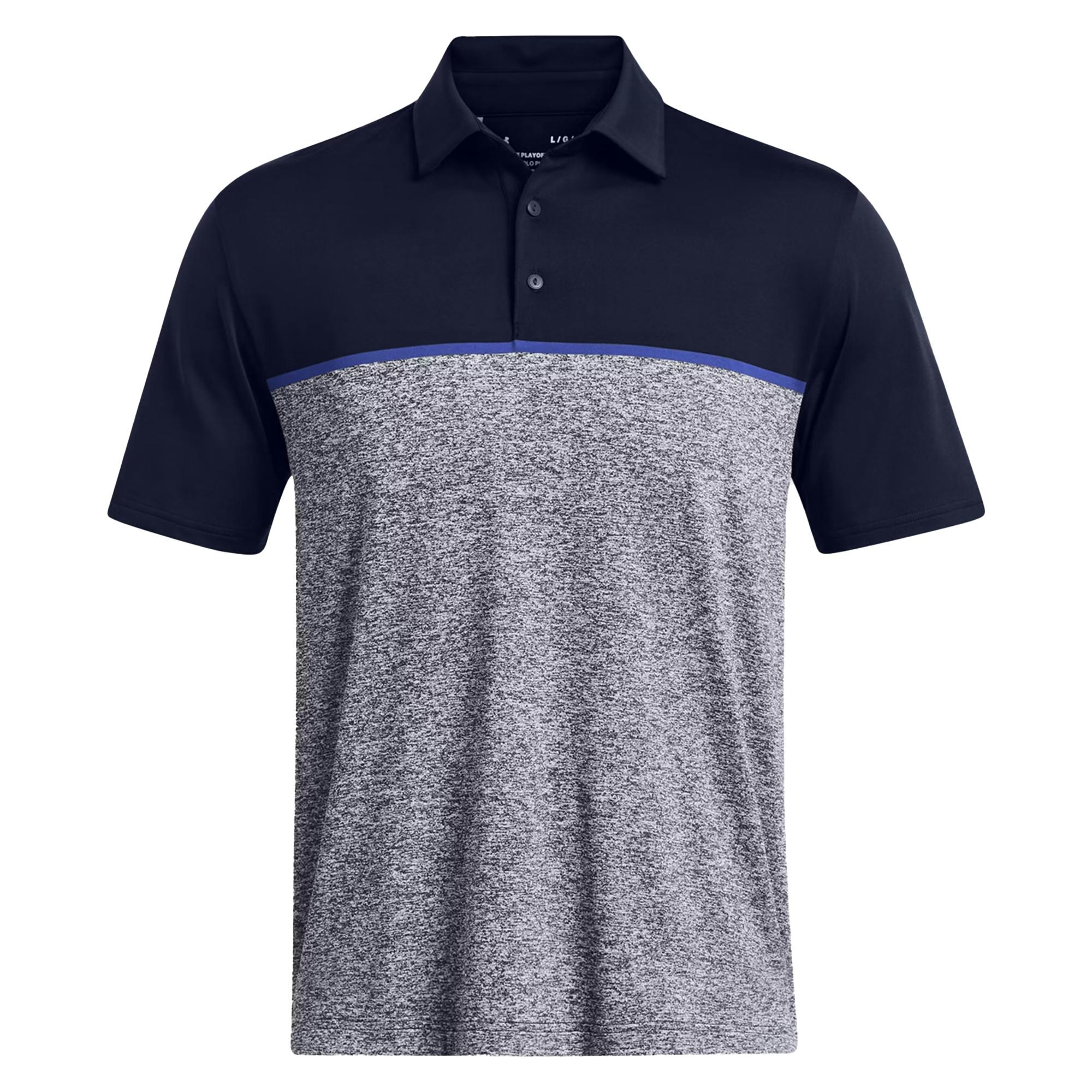 Under Armour Men's Blue Playoff 3.0 Stripe Polo Shirt - Midnight Navy/Royal /Midnight Navy - S - Midnight Navy/Royal /Midnight Navy - 95% Polyester/5% Elastane