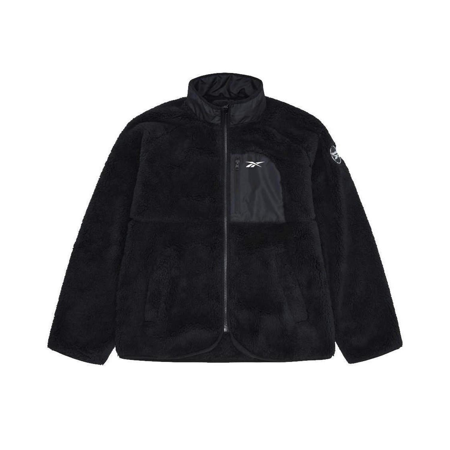 Reebok Women's Black Double Monkey Fleece Jacket - M - 100% Polyester