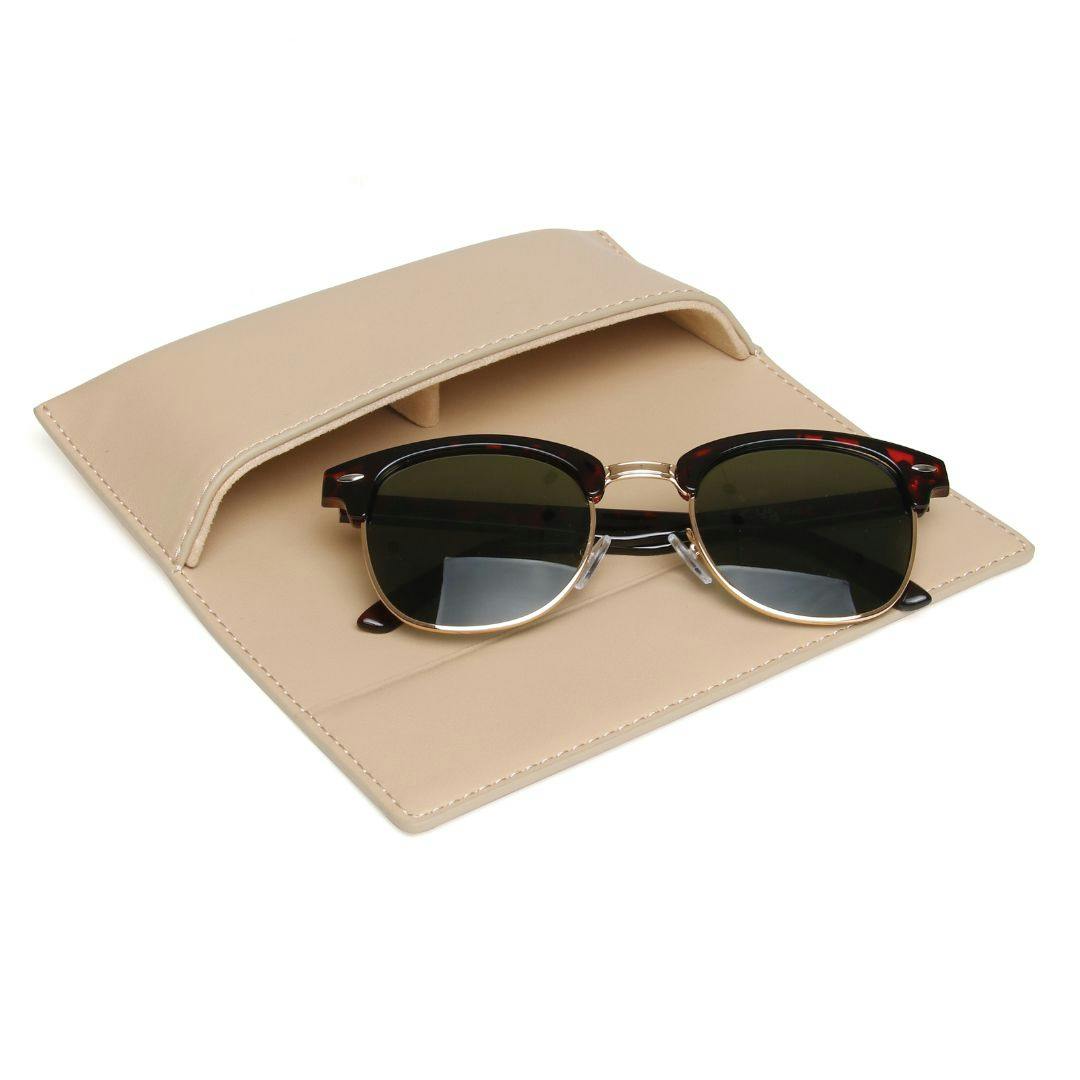 Alice Wheeler Unisex Black Rome Nappa Vegan Leather Glasses Case - Sand