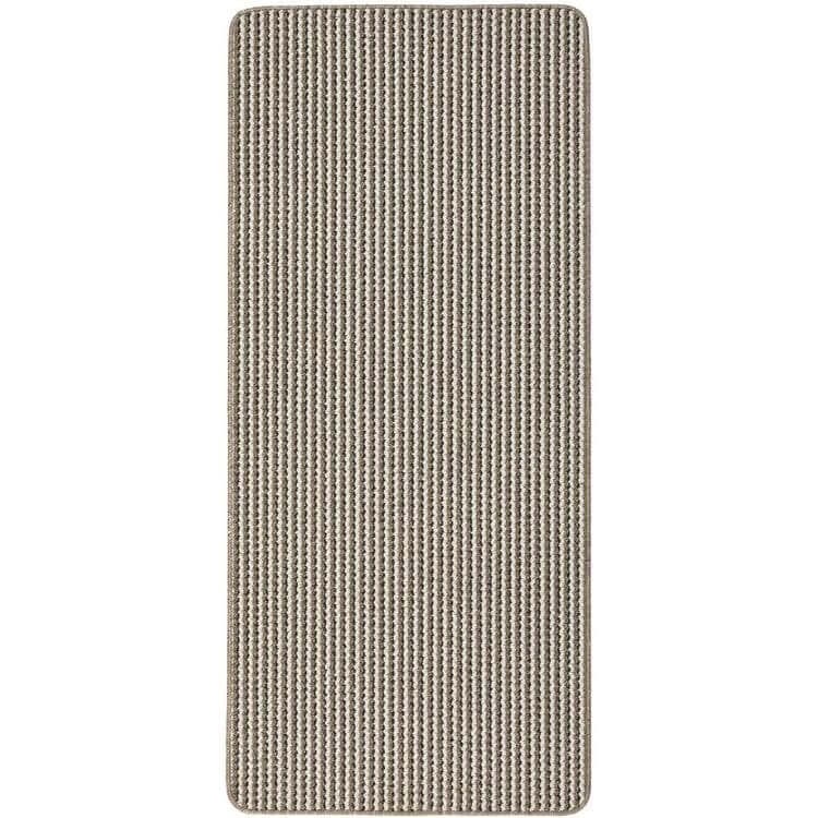 The Rugs Beige Twist Stripe Washable Mat And Runner - 67X150 Cm