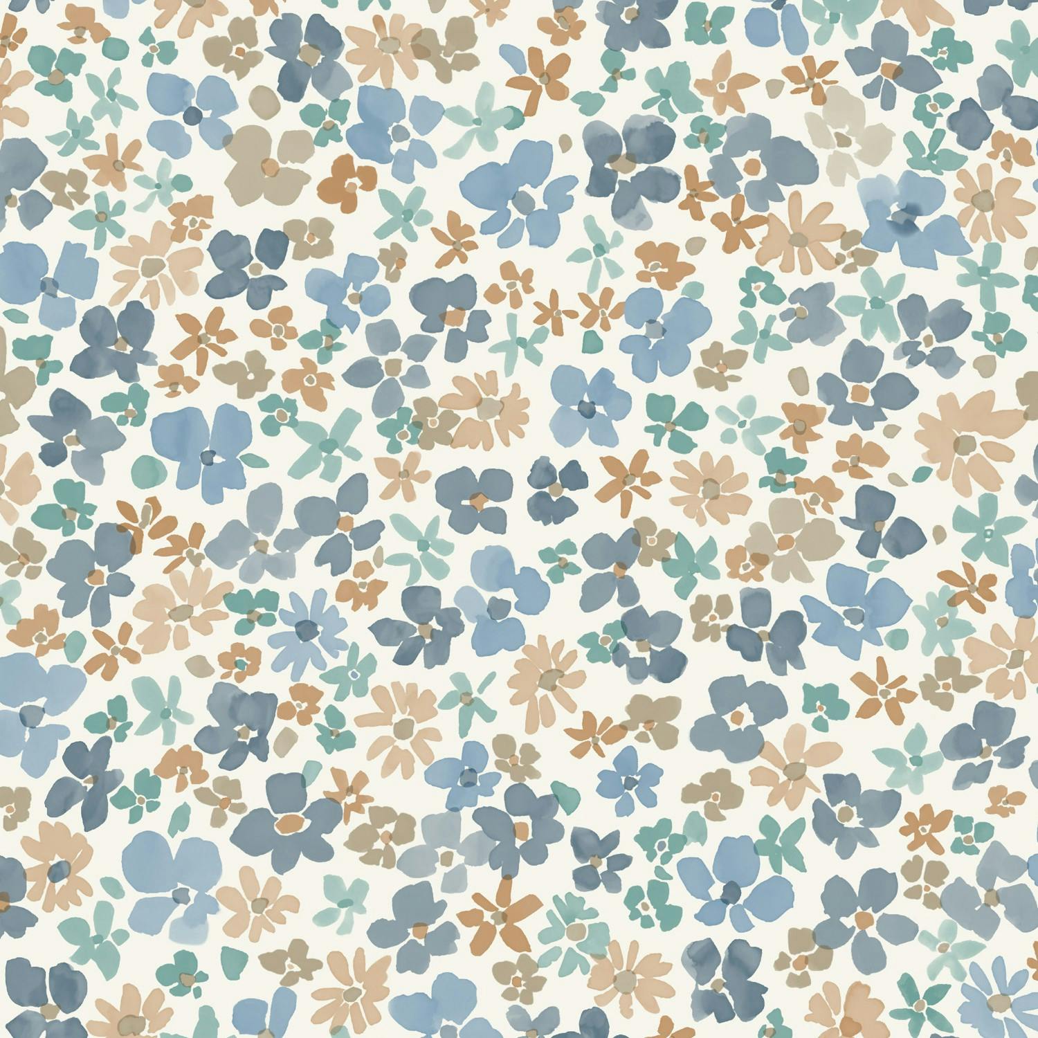 Grandeco Blue Veronica Ditsy Daisy Floral Nursery Textured Wallpaper,