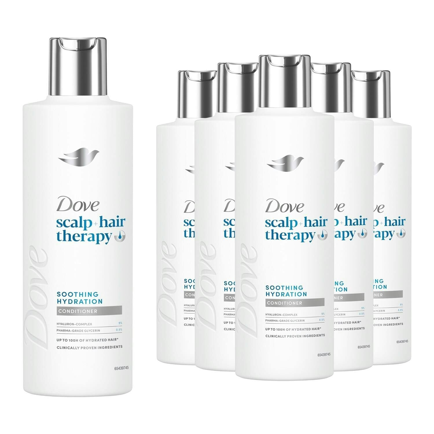 Dove Unisex Multicolor Scalp+Hair Therapy Soothing Hydration Hyaluronic Conditioner 250Ml,6 Pack | Size: 250Ml - Image 3