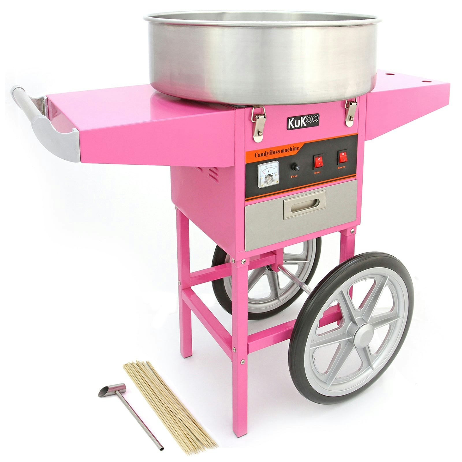 Kukoo Pink Candy Floss Machine & Cart Small