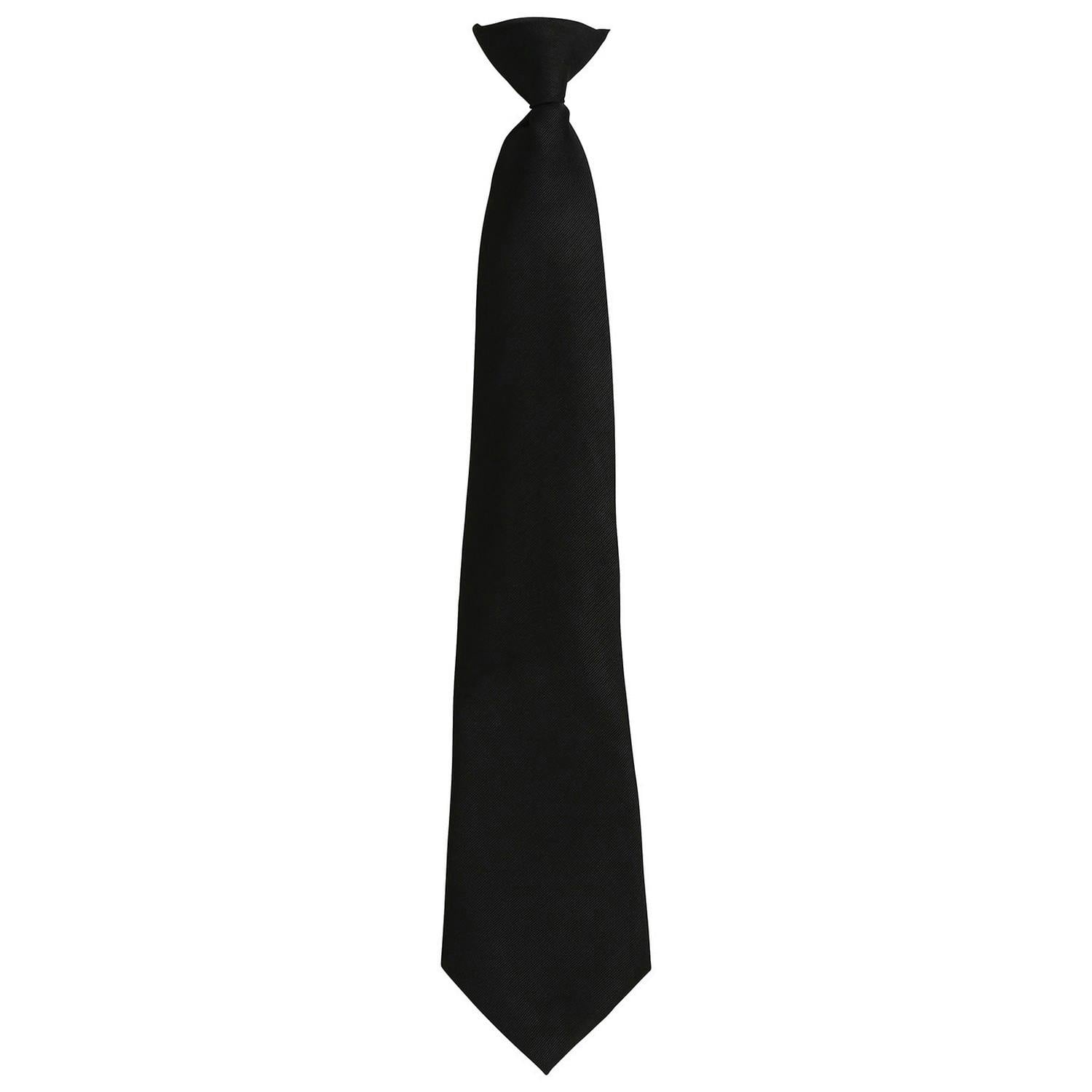 Premier Unisex Black Colours Fashion Plain Clip-On Tie In - Image 3