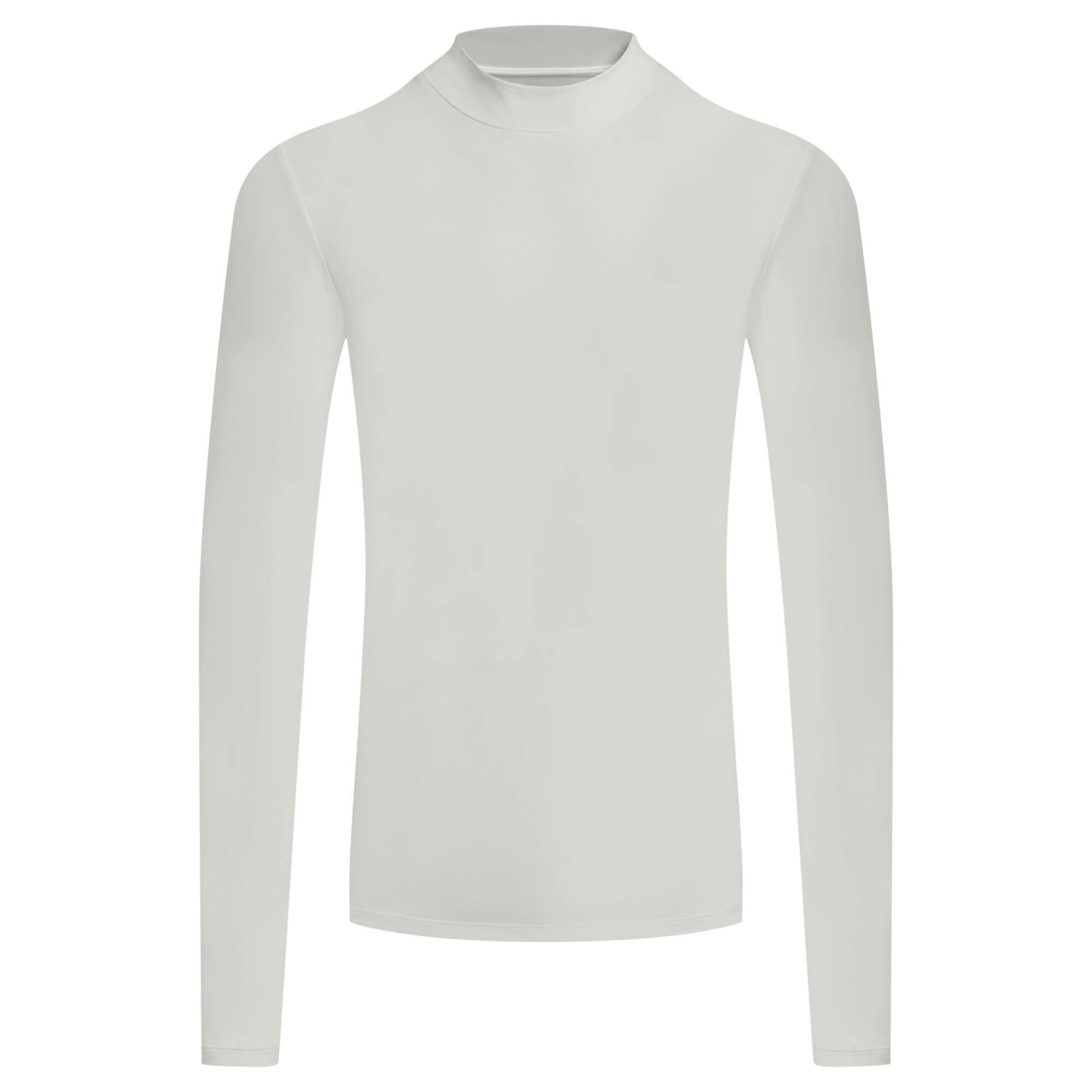 Craghoppers Men's White Mock Neck Long-Sleeved Golf Top - S - 62% Recycled Polyester/28% Polyester/10% Elastane