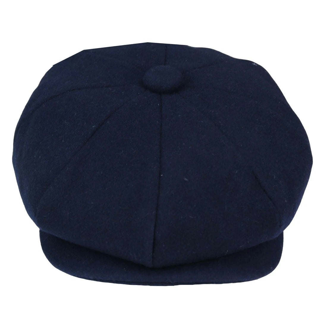 King Ice Men's Tweed Newsboy Newsboy Cap - Navy - 2XL