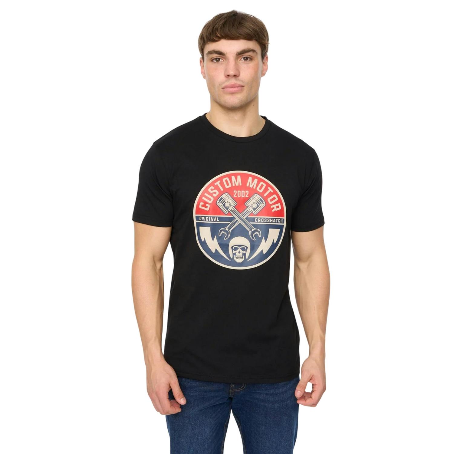 Crosshatch Men's Black Moules T-Shirt - L - 100% Cotton
