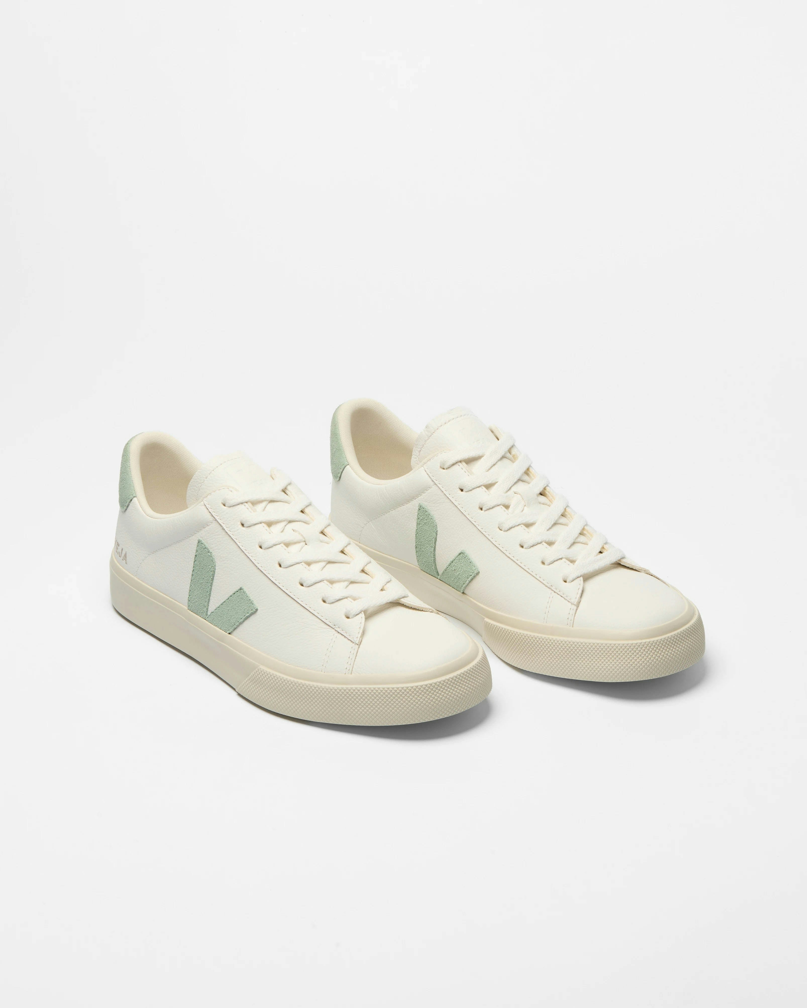 Veja Women's White Campo Leather Trainers - Extra /Matcha - Extra /Matcha - Uk5 Eu38 Us7