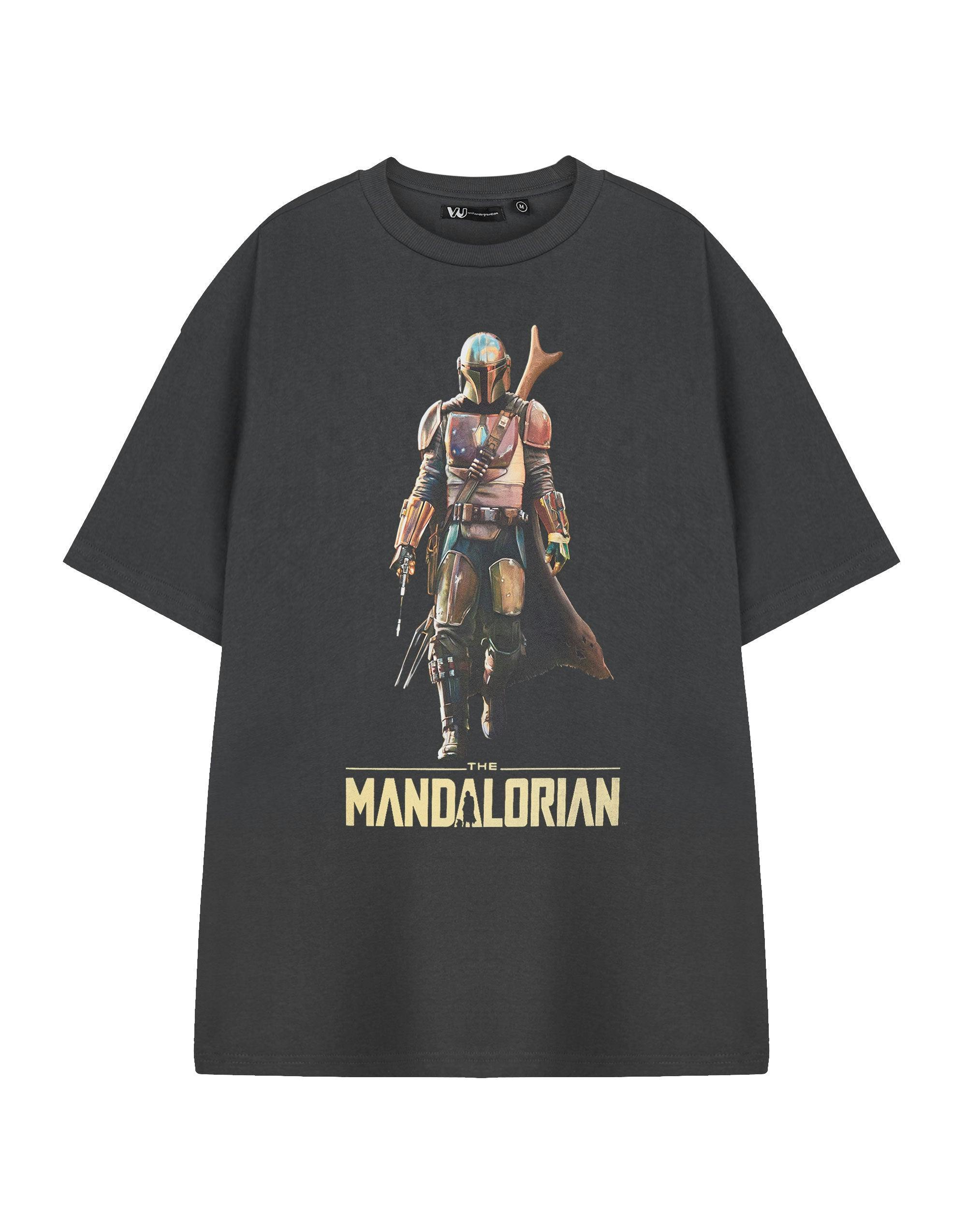 Vanilla Underground Men's Grey Star Wars The Mandalorian Short Sleeved T-Shirt - XXX-Large