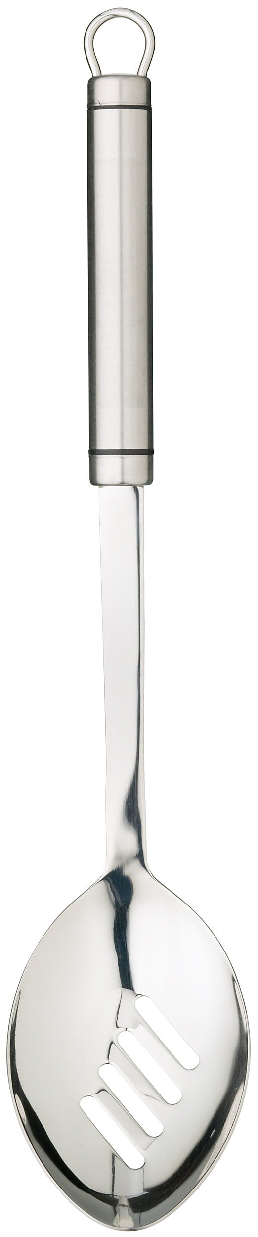 Rackhams Silver Oval Handled Stainless Steel Slotted Spoon, 34.5Cm - Stainless Steel - Slotted Spoon