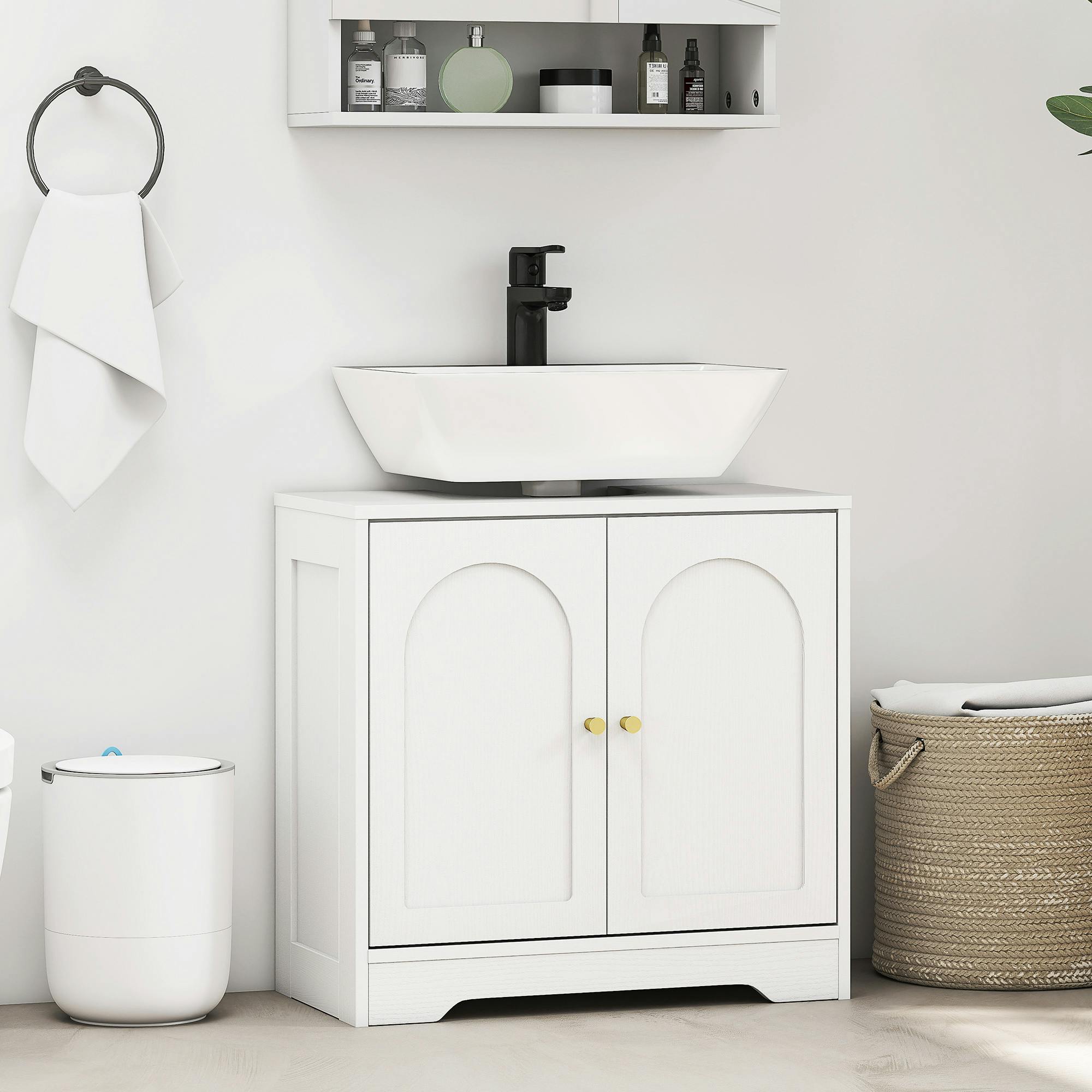 Rackhams White Modern Under Sink Cabinet For Basin Without Or With Pedestal,