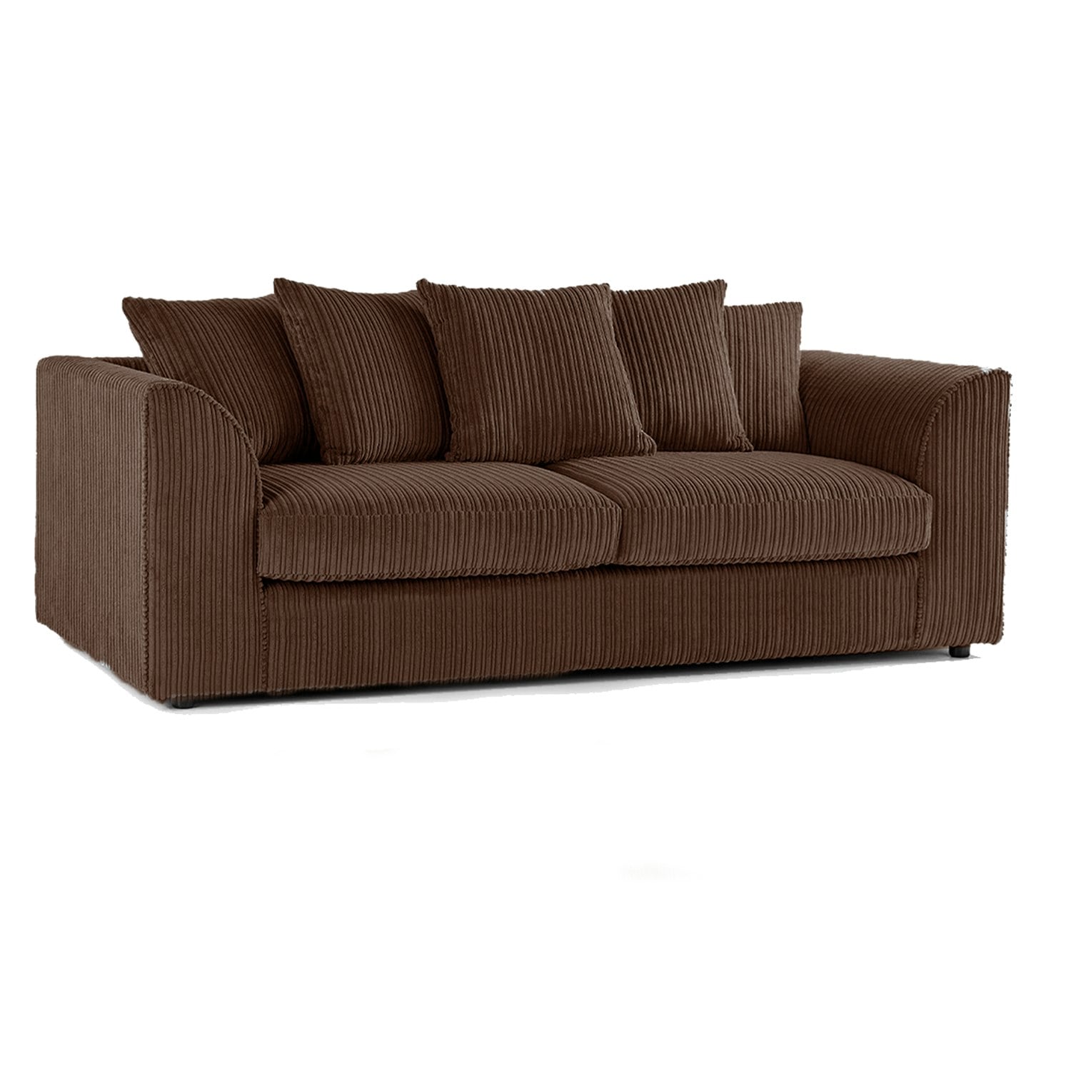 Rackhams Black Luxor Full Jumbo Cord 3 Seater - Scatter Back - Chocolate