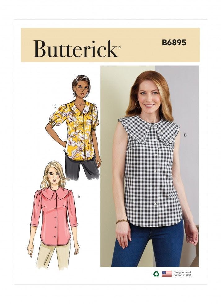 Butterick Women's Sewing Pattern 6895, Tops For B5 (8-10-12-14-16) - Easy - Y5 (18-20-22-24-26)