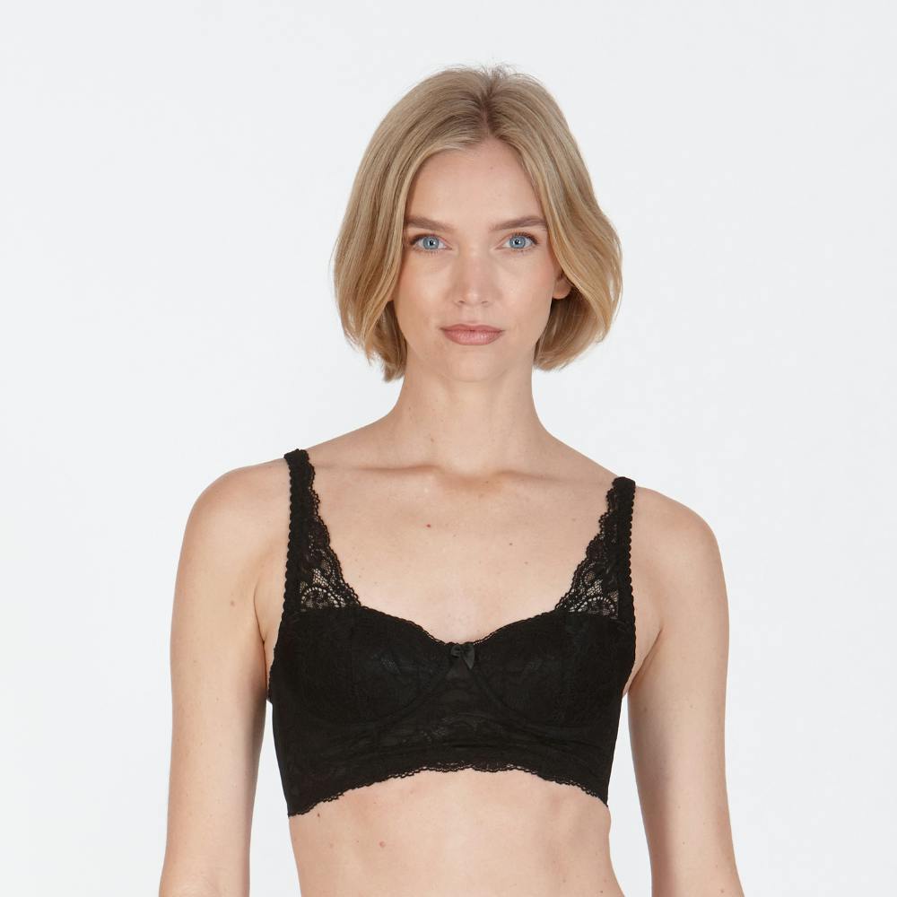 Little Women Women's Black Little Perfectly You Longline Non-Wired Bra - 30A