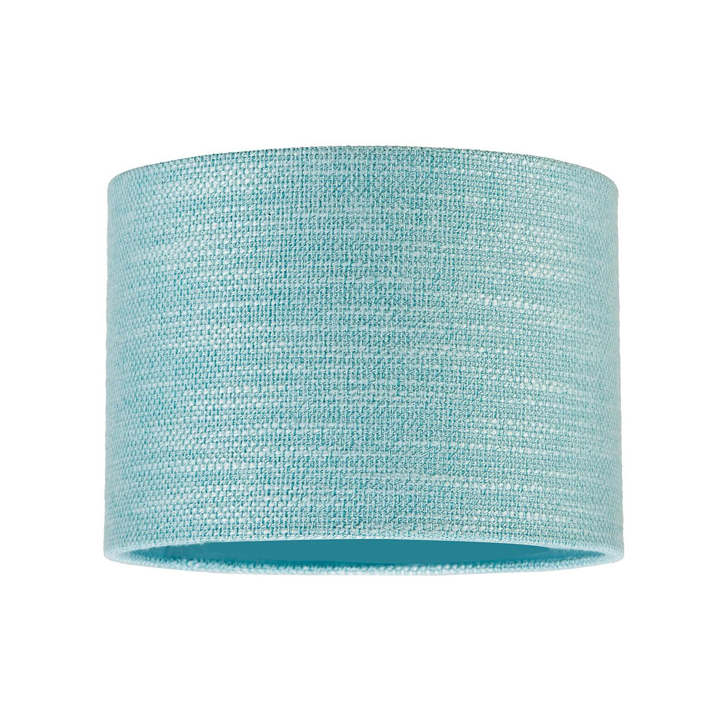 Rackhams Light/Blue Modern Bobbled And Textured Linen Lamp Shade In Duck Egg