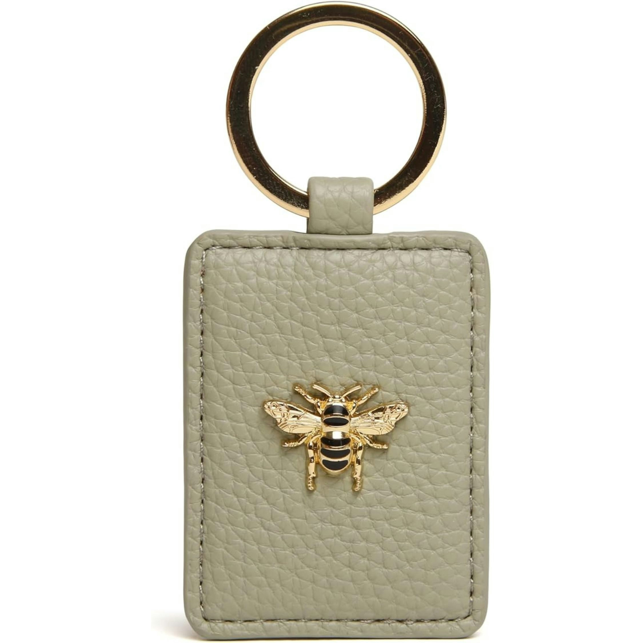 Alice Wheeler Gold Vegan Leather Bee Keyring Bag Charm - Pistachio