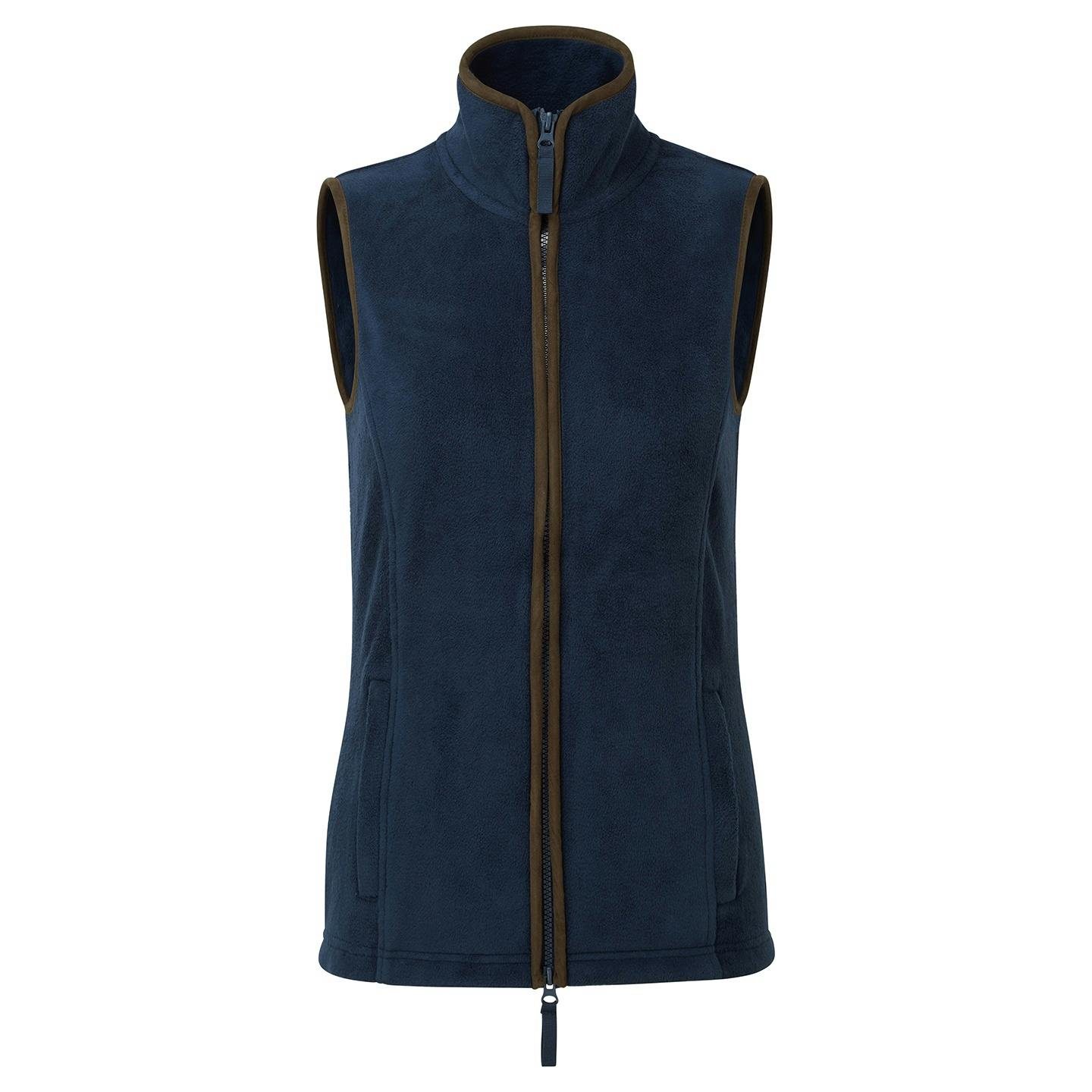 Premier (M, Navy/Brown) Womens/Ladies Artisan Fleece Gilet - Image 3