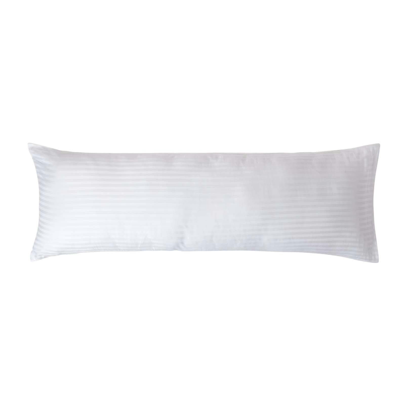 Homescapes White Silky 330 Tc Egyptian Cotton Satin Stripe Body Pillowcase