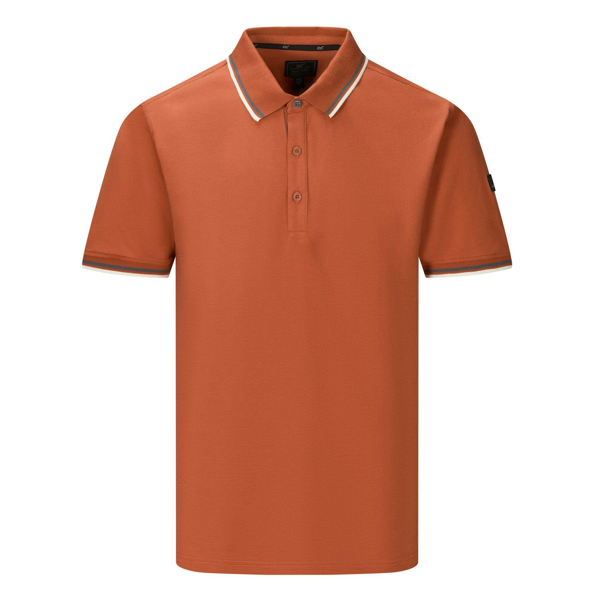 Regatta Men's Adryan Polo Shirt - Brick - 3XL - Brick - 95% Cotton/5% Elastane