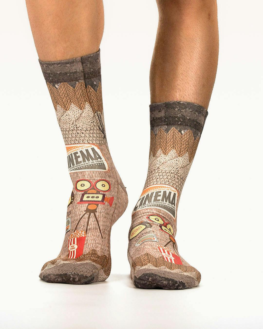 Jemsox Green Knitted Cinema Vintage Design Socks | Retro, Stylish & Cosy