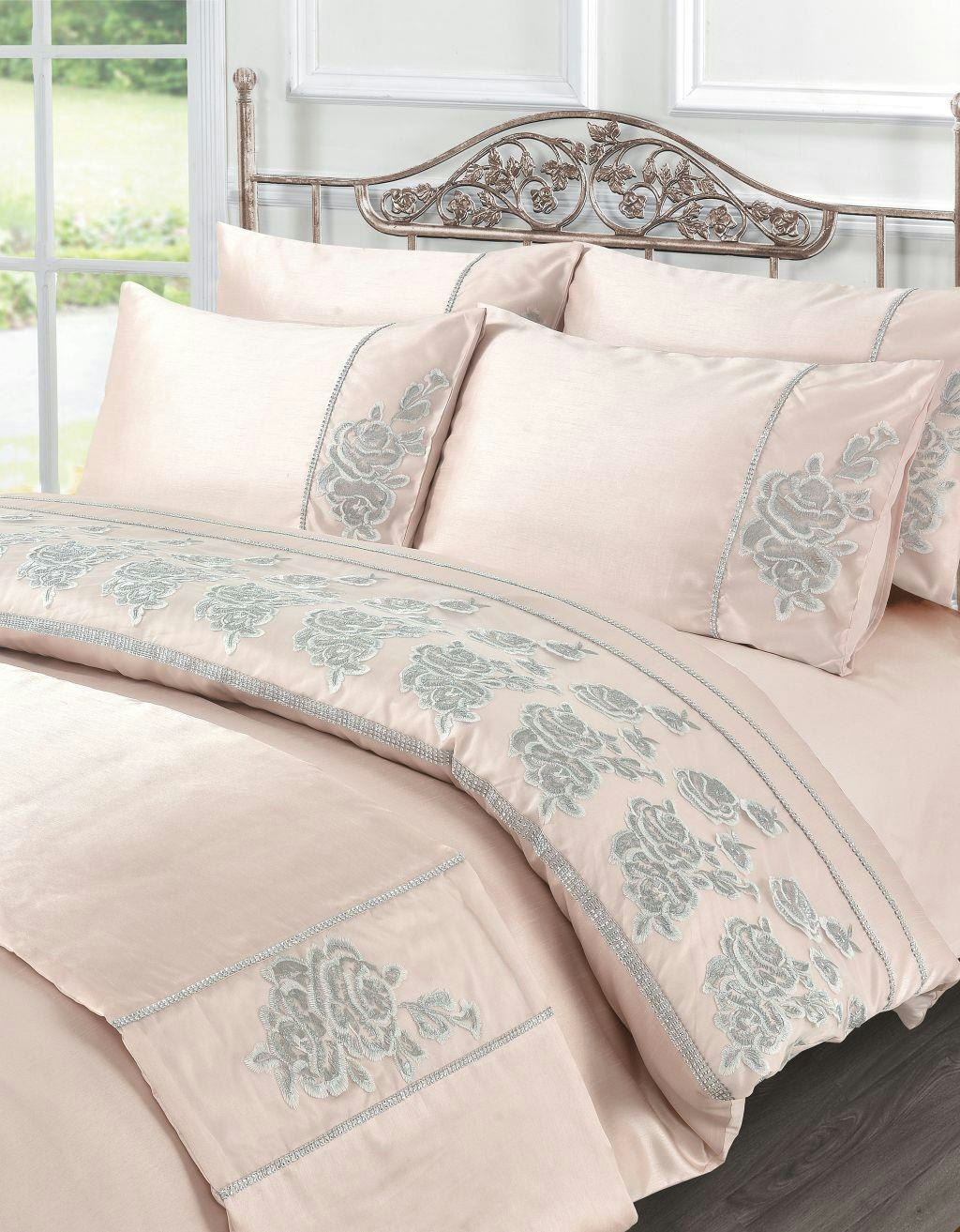 Homespace Direct Pink Amara Duvet Cover Set - Super King