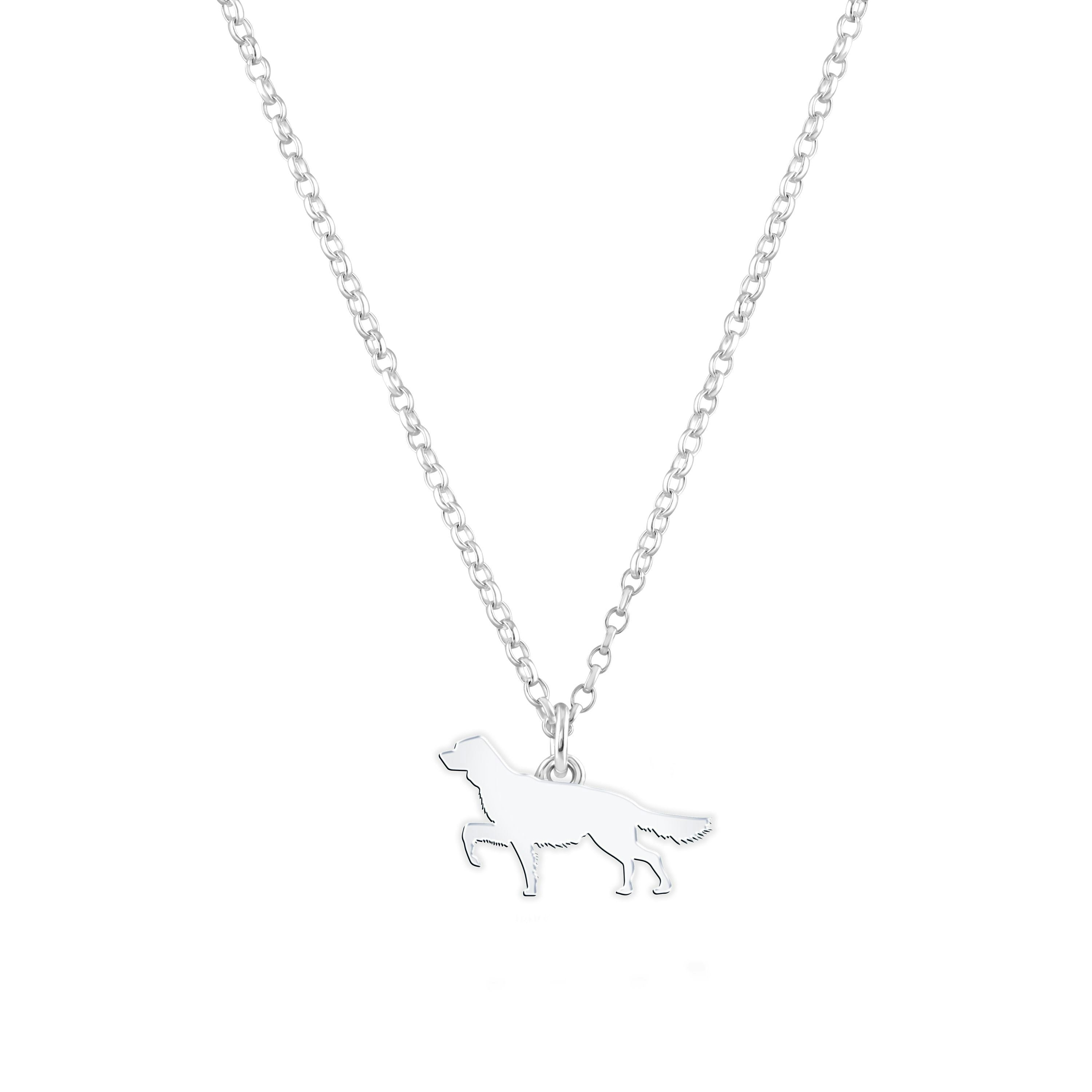 Mylee London Silver English Setter Silhouette Necklace - Personalised - No
