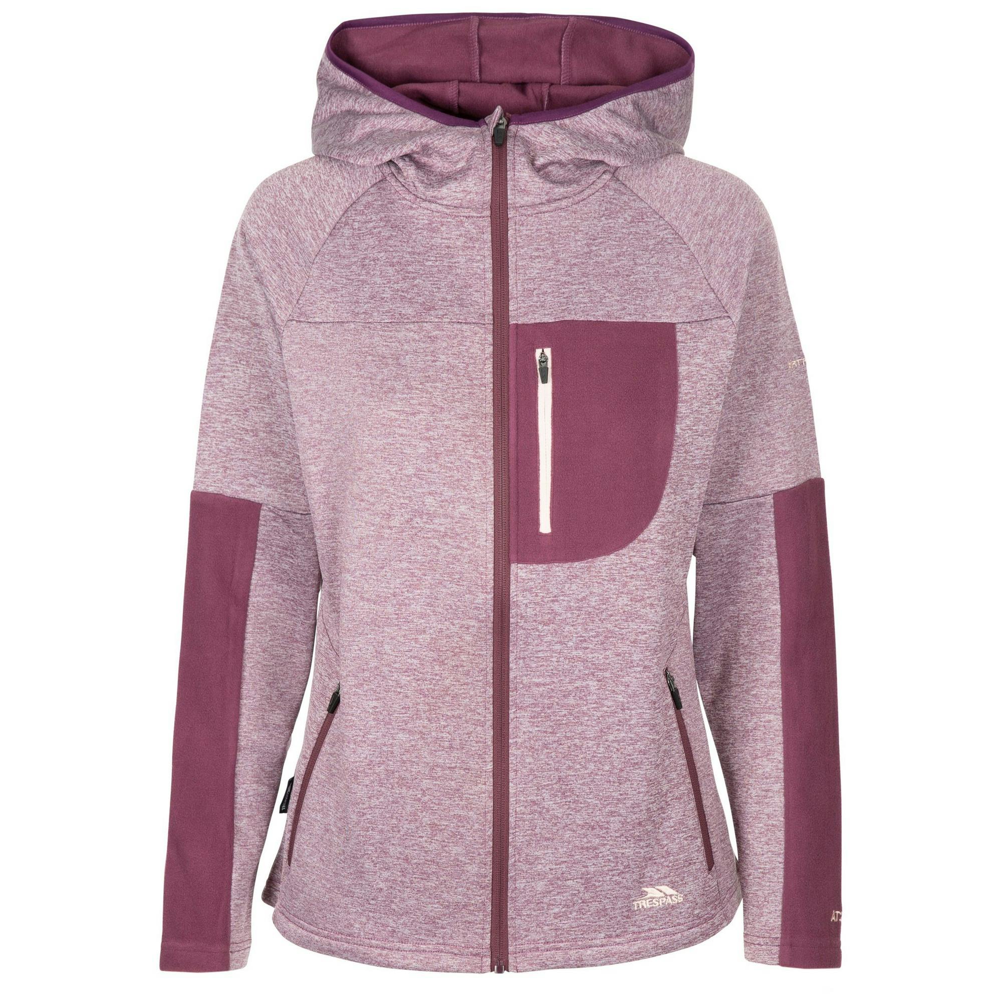 Trespass Women's Bright Pink Trullo Melange At200 Fleece Jacket In | : Extra Small - Image 3
