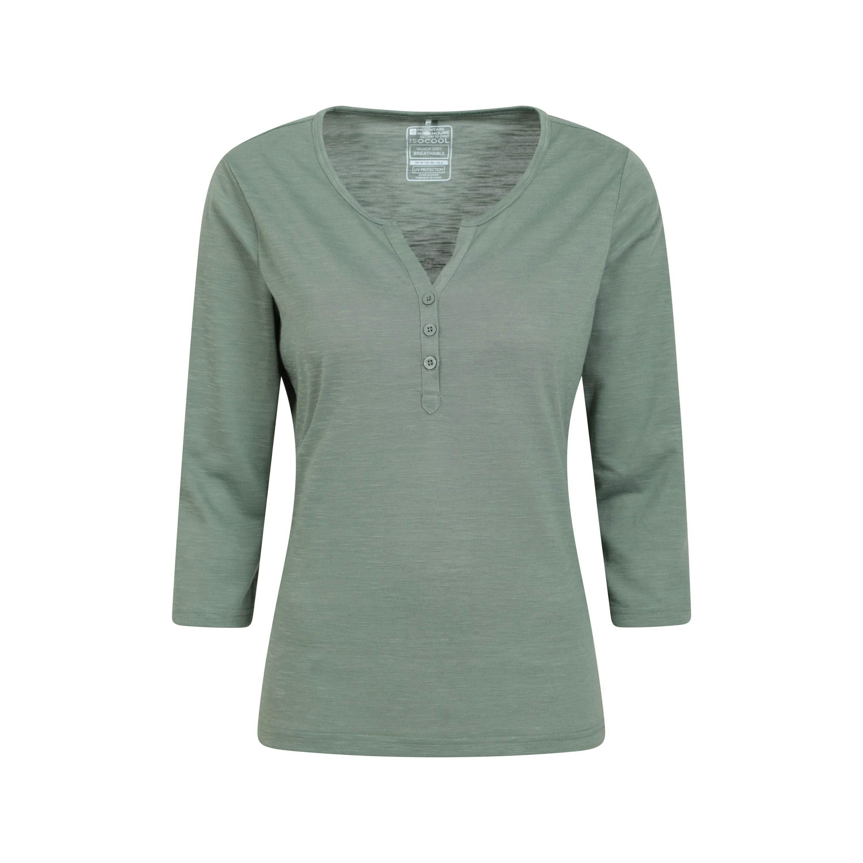 Mountain Warehouse Women's Light Paphos Quick Dry Uv Protection Top - Khaki - 18 Uk - Khaki - 100% Polyester