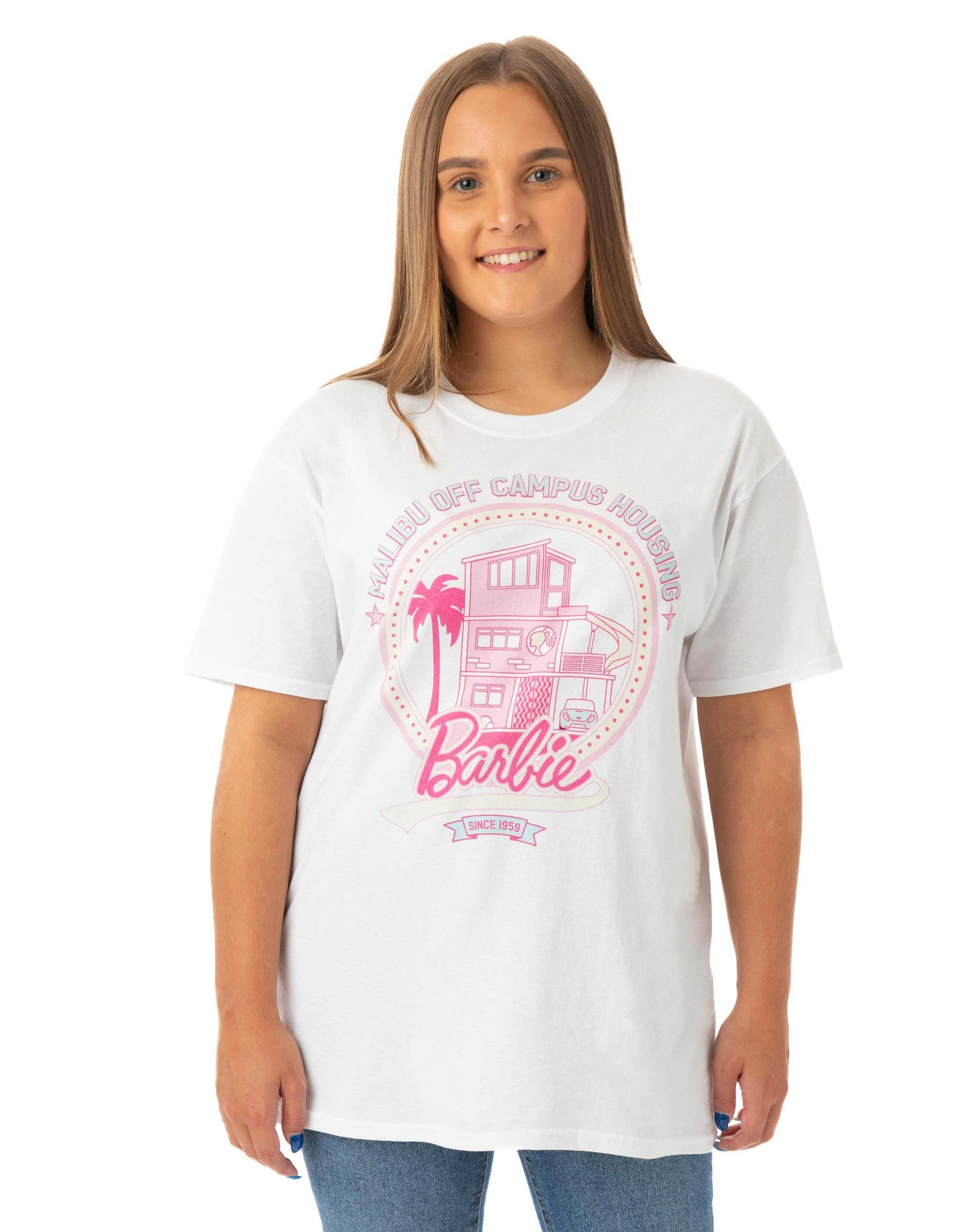 Vanilla Underground Women's White Barbie Malibu Off Campus Short Sleeved T-Shirt - XXX-Large
