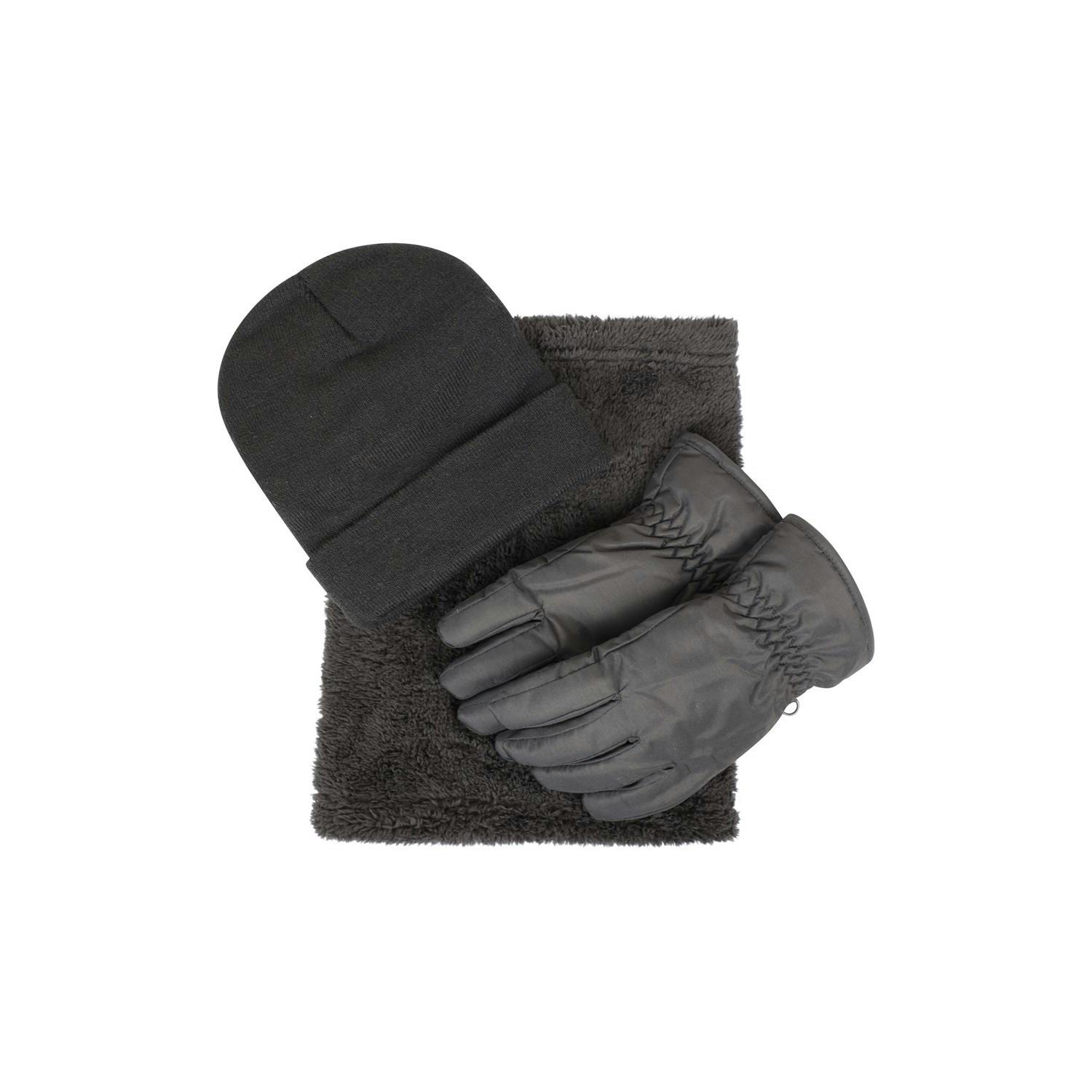 Mountain Warehouse 3-Piece Fleece Winter Accessory Set for Kids in Grey - Image 2