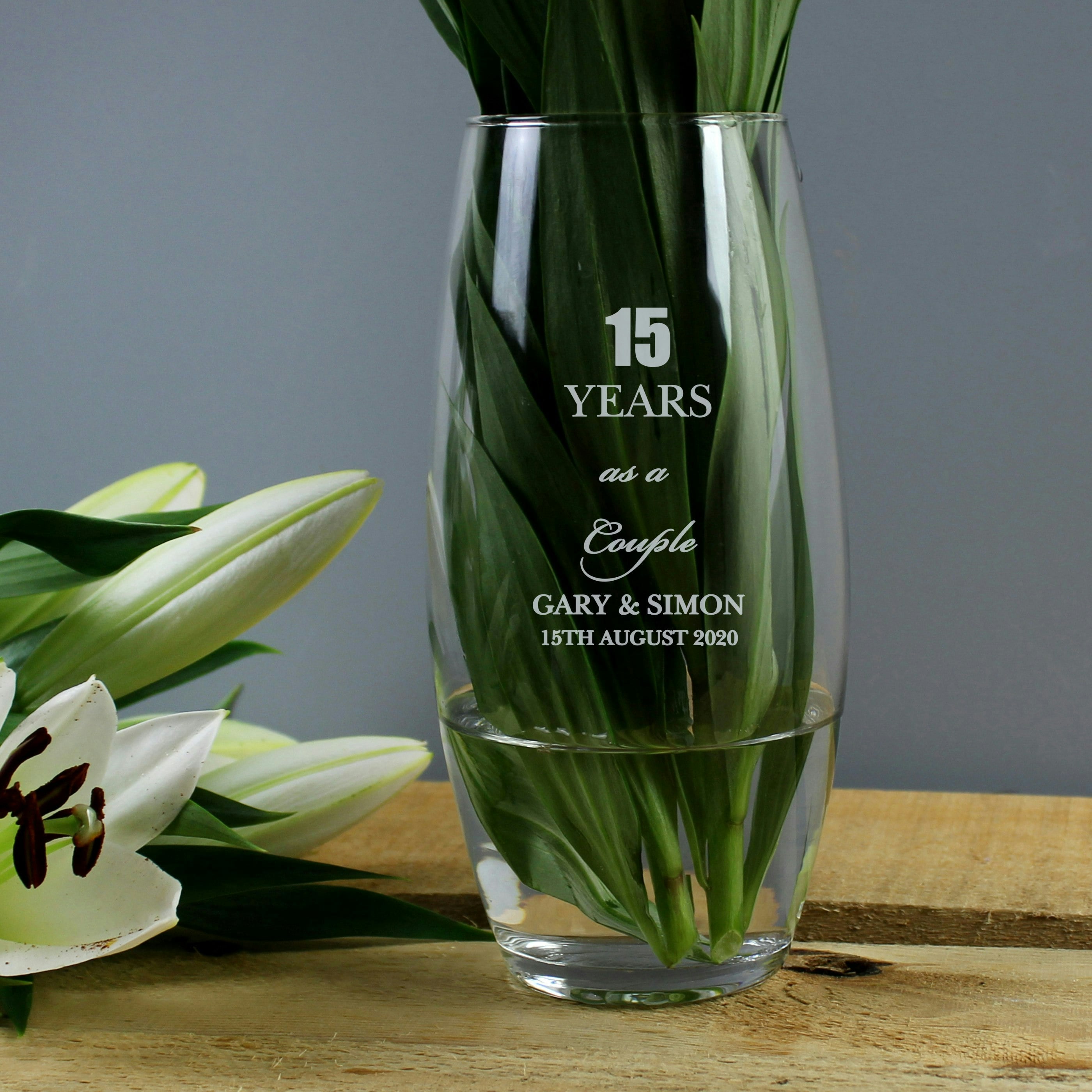 Rackhams Personalised Anniversary Bullet Vase
